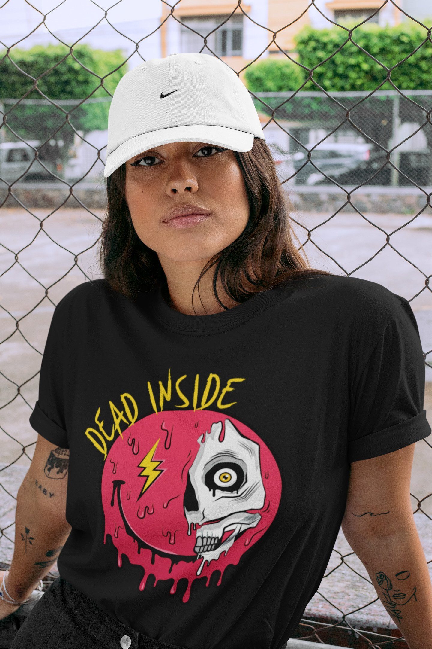 Jordan 1 Light Fusion Red Sneaker Matching T-Shirt Dead Inside Sneaker Tees Jordan 1 Light Fusion Red Sneaker Release Tees Crew Neck Tees