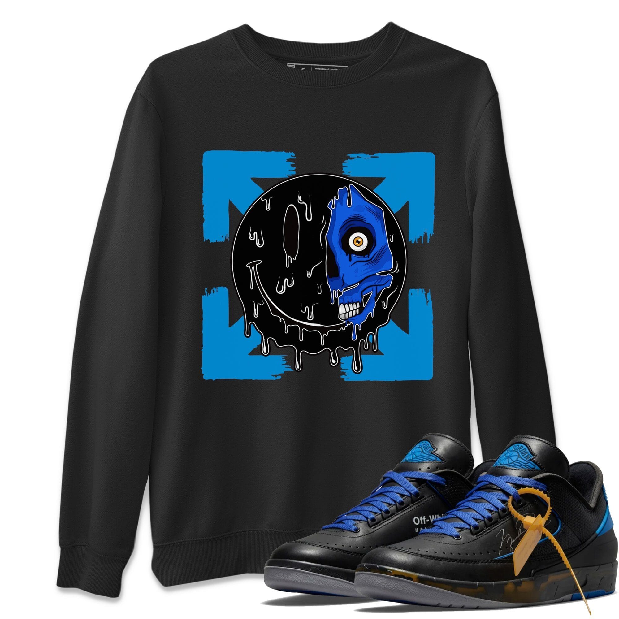Jordan 2 OFF-WHITE Black Blue Shirt To Match Jordans Dead Inside Sneaker Tees Jordan 2 OFF-WHITE Black Blue Drip Gear Zone Sneaker Matching Clothing Unisex Shirts