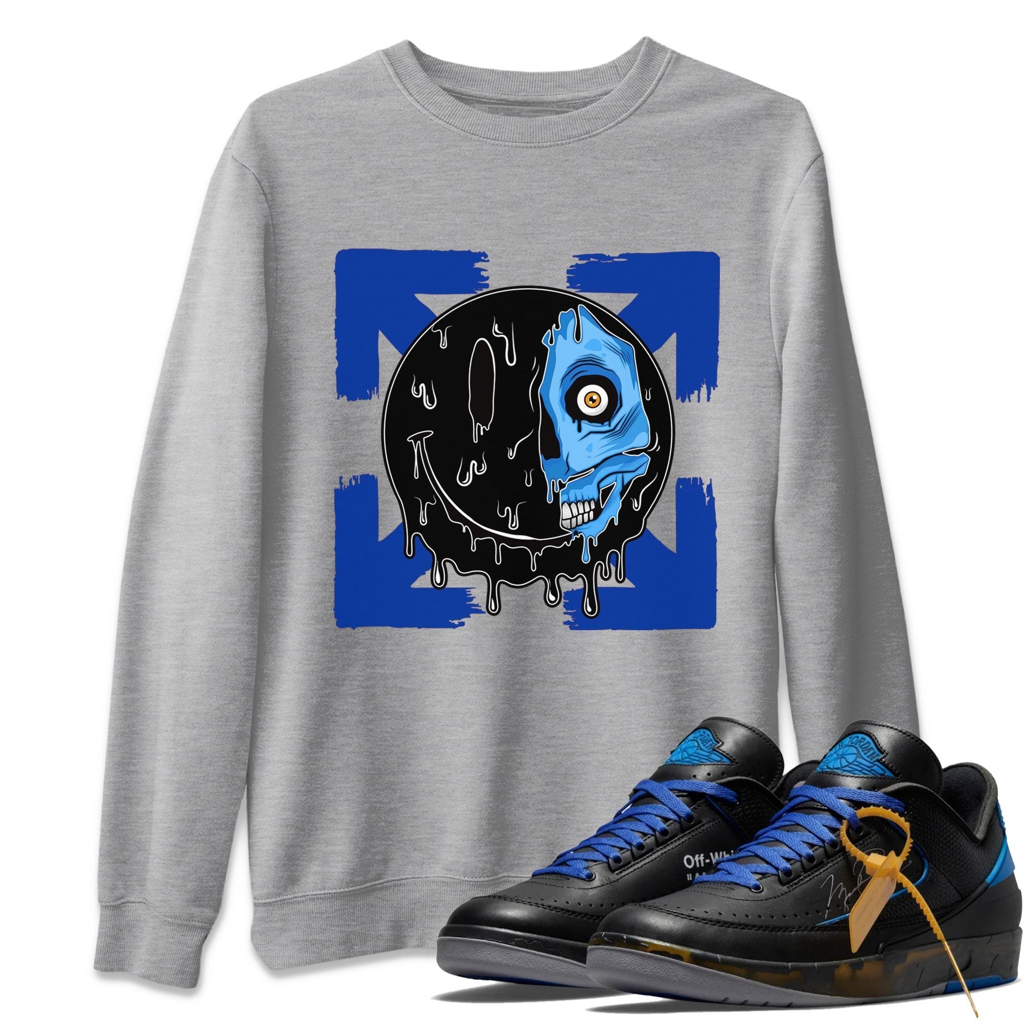 Jordan 2 OFF-WHITE Black Blue Shirt To Match Jordans Dead Inside Sneaker Tees Jordan 2 OFF-WHITE Black Blue Drip Gear Zone Sneaker Matching Clothing Unisex Shirts