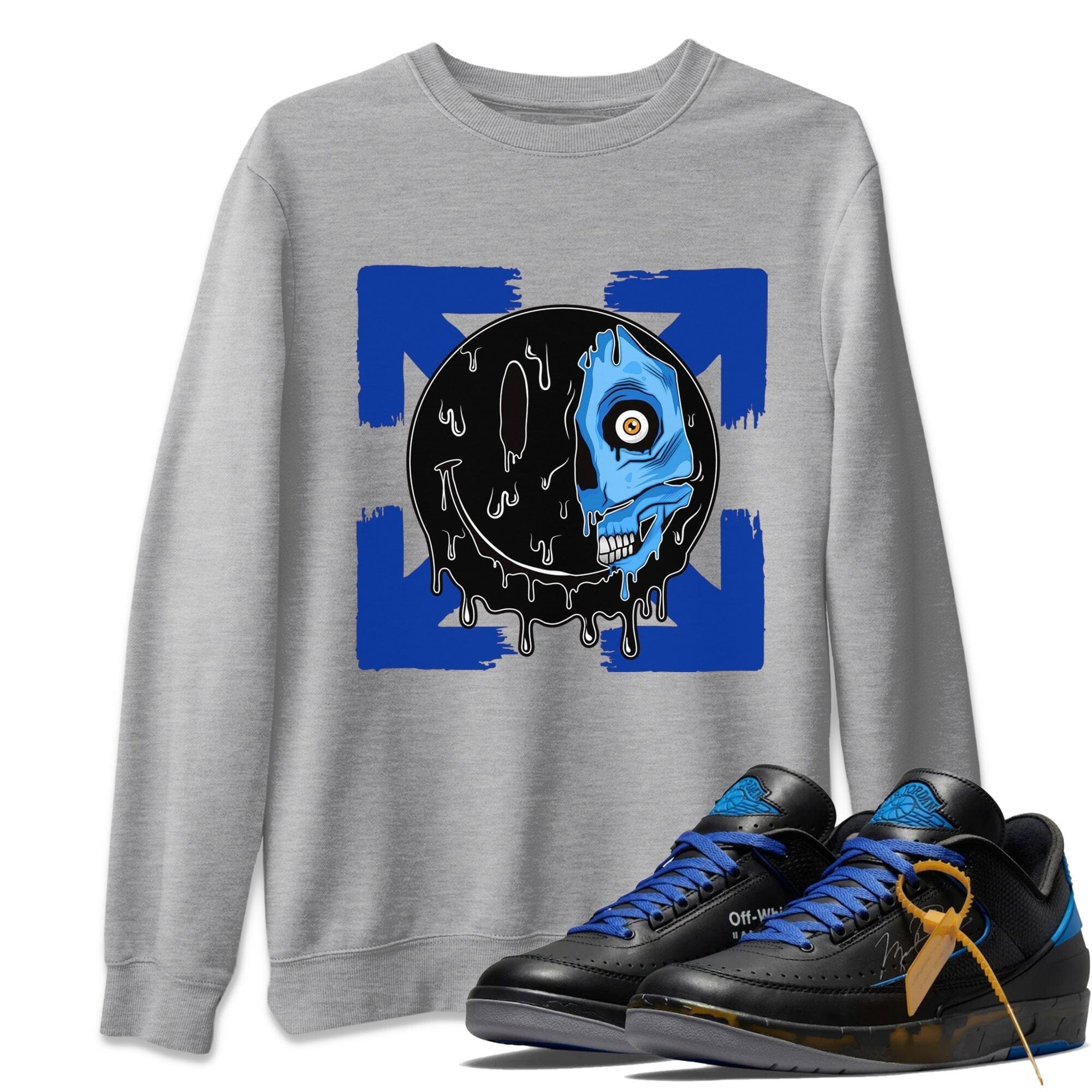 Jordan 2 OFF-WHITE Black Blue Shirt To Match Jordans Dead Inside Sneaker Tees Jordan 2 OFF-WHITE Black Blue Drip Gear Zone Sneaker Matching Clothing Unisex Shirts
