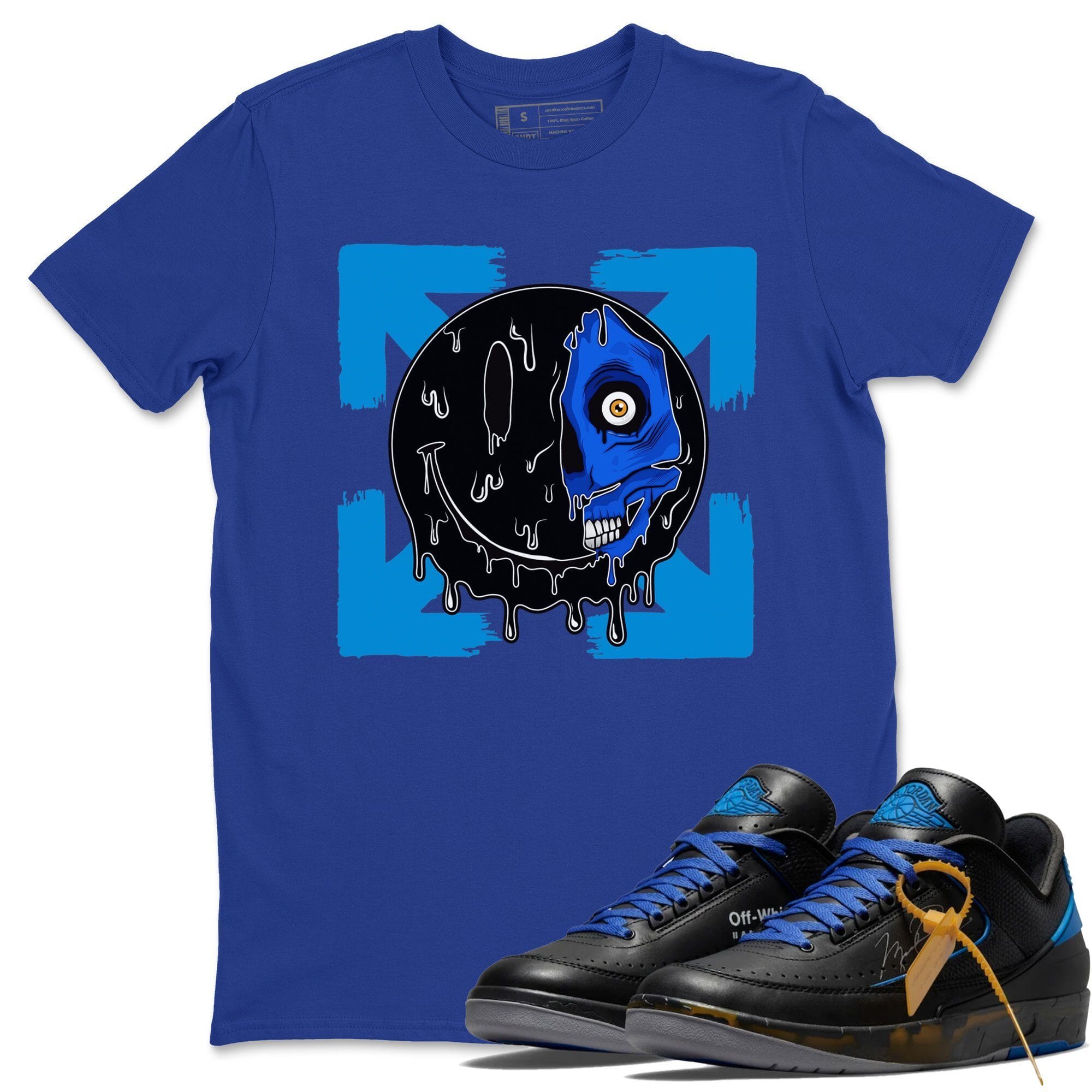 Jordan 2 OFF-WHITE Black Blue Shirt To Match Jordans Dead Inside Sneaker Tees Jordan 2 OFF-WHITE Black Blue Drip Gear Zone Sneaker Matching Clothing Unisex Shirts