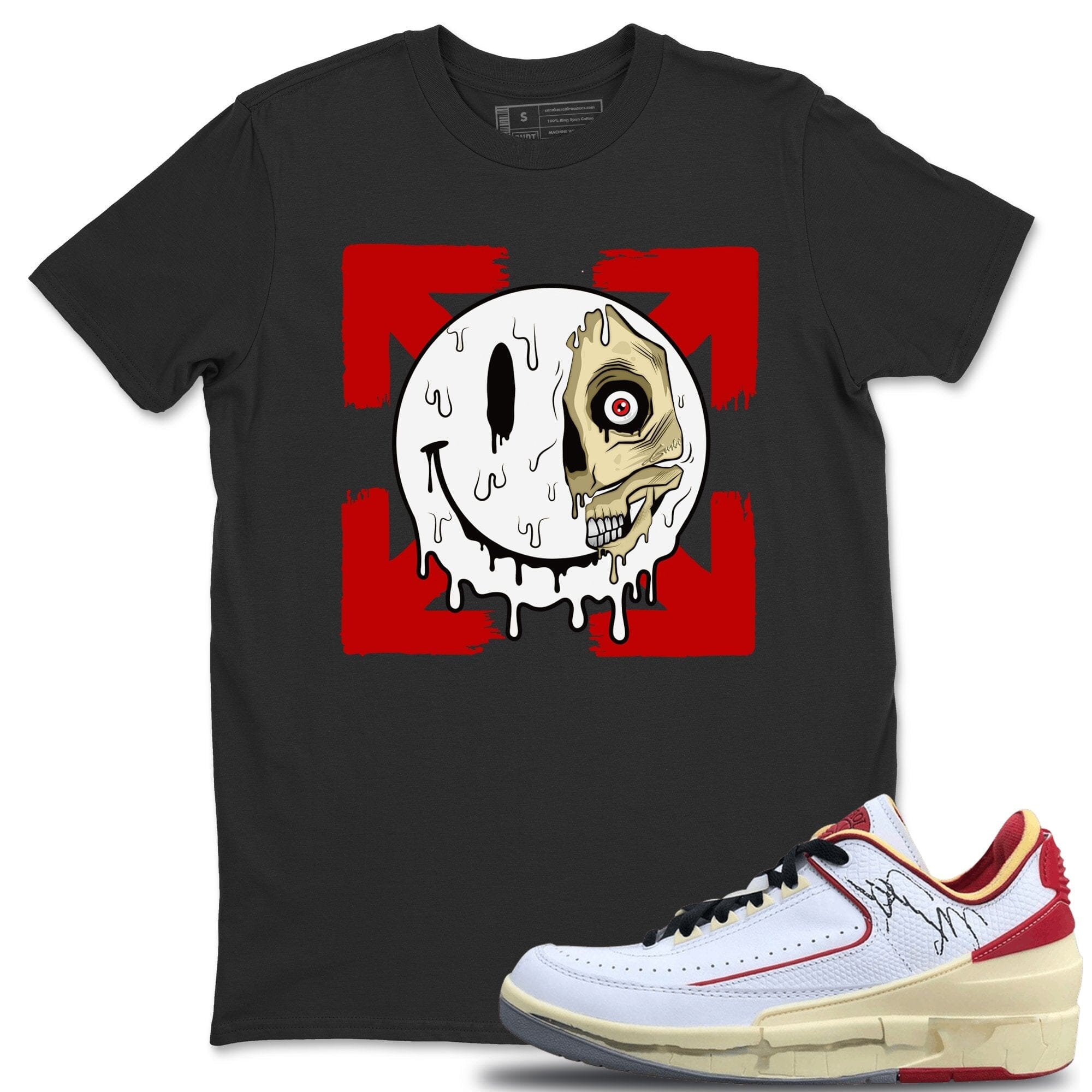 Jordan 2 OFF-WHITE Varsity Red Shirt To Match Jordans Dead Inside Sneaker Tees Jordan 2 OFF-WHITE Varsity Red Drip Gear Zone Sneaker Matching Clothing Unisex Shirts