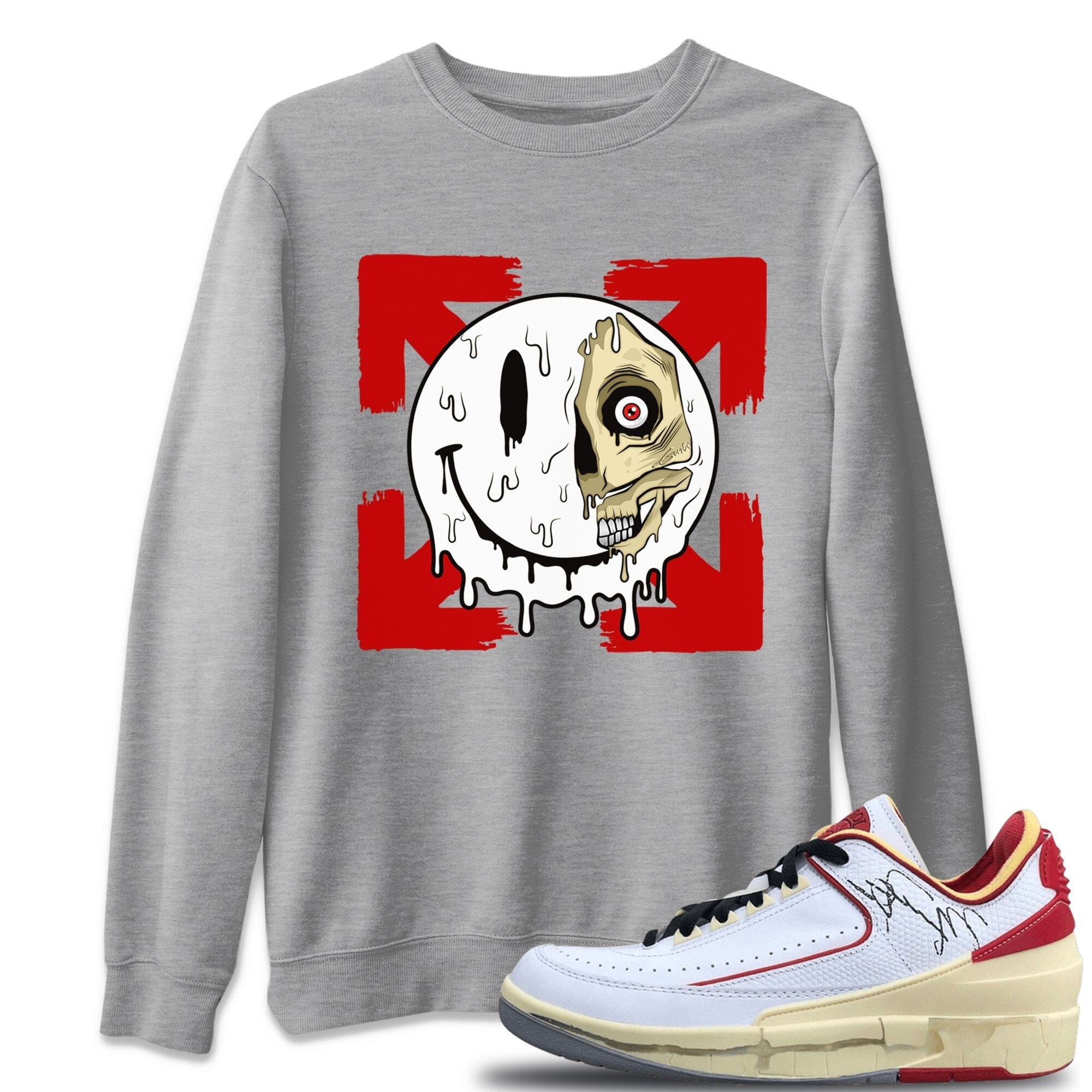 Jordan 2 OFF-WHITE Varsity Red Shirt To Match Jordans Dead Inside Sneaker Tees Jordan 2 OFF-WHITE Varsity Red Drip Gear Zone Sneaker Matching Clothing Unisex Shirts