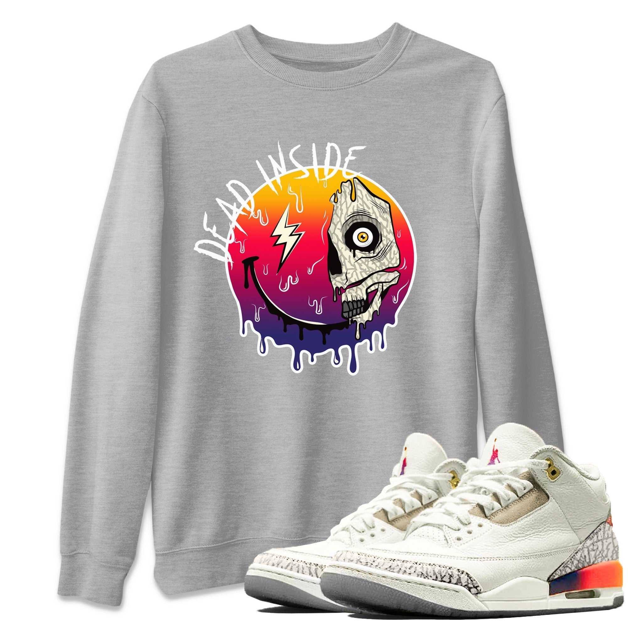 Air Jordan 3 X J Balvin shirt to match jordans Dead Inside Streetwear Sneaker Shirt Air Jordan 3 X J Balvin Drip Gear Zone Sneaker Matching Clothing LGBT Pride T-Shirt Unisex Heather Grey 1 T-Shirt