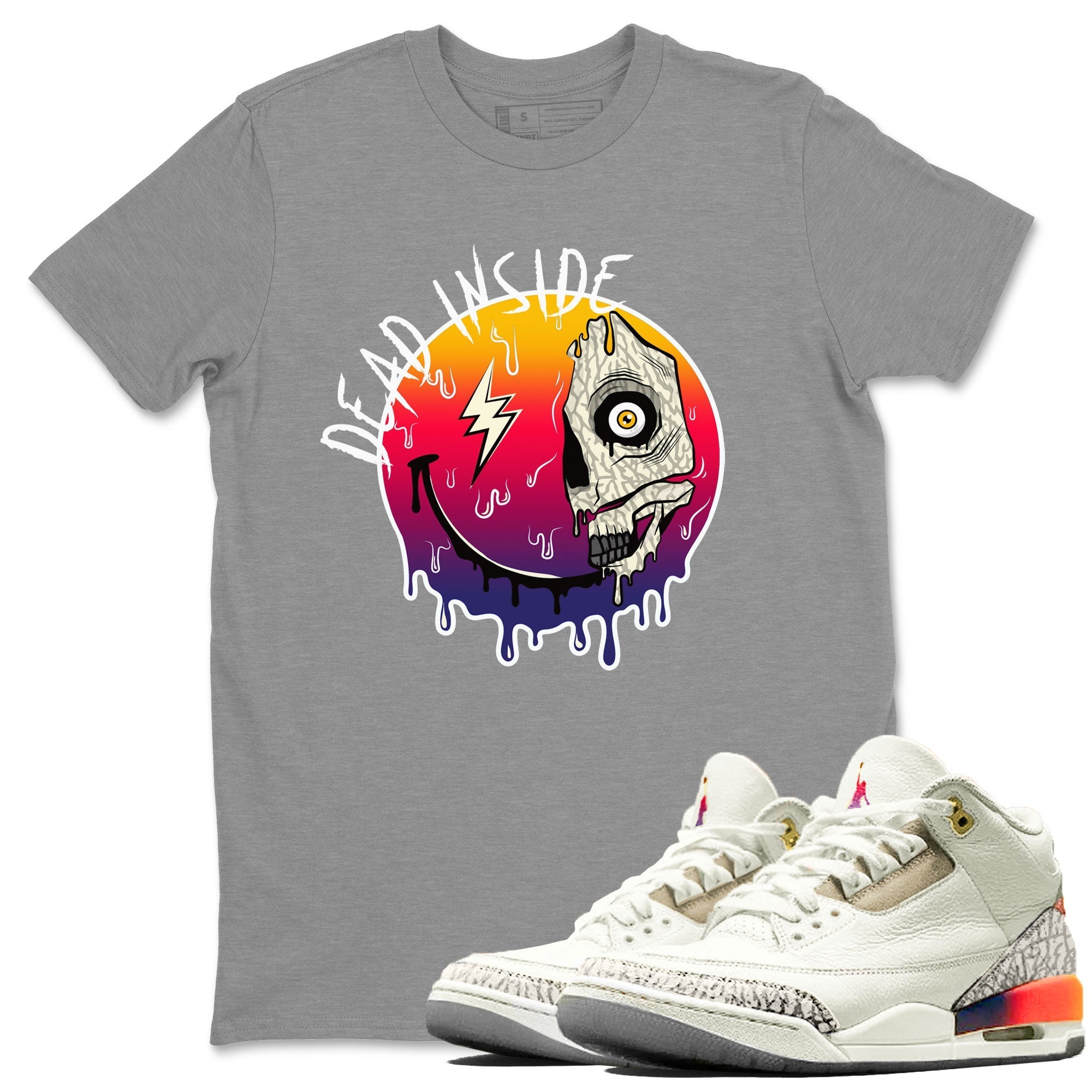 Air Jordan 3 X J Balvin shirt to match jordans Dead Inside Streetwear Sneaker Shirt Air Jordan 3 X J Balvin Drip Gear Zone Sneaker Matching Clothing LGBT Pride T-Shirt Unisex Heather Grey 1 T-Shirt