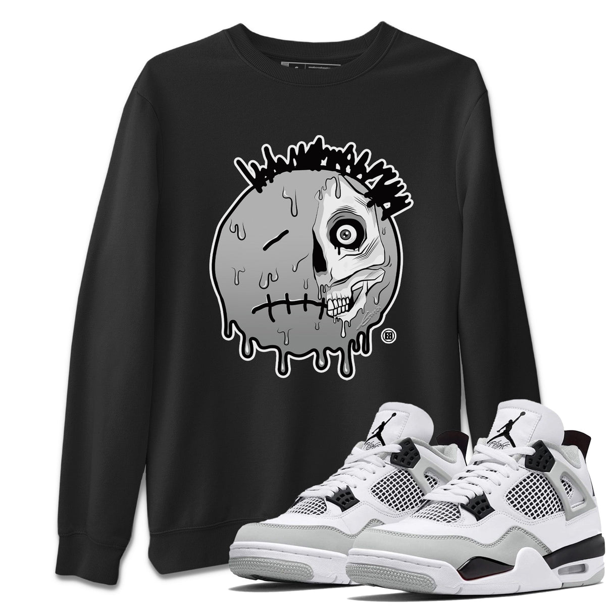 Jordan 4 Military Black Sneaker Matching T-Shirt Dead Inside Sneaker Tees Jordan 4 Military Black Sneaker Release Tees Crew Neck Tees