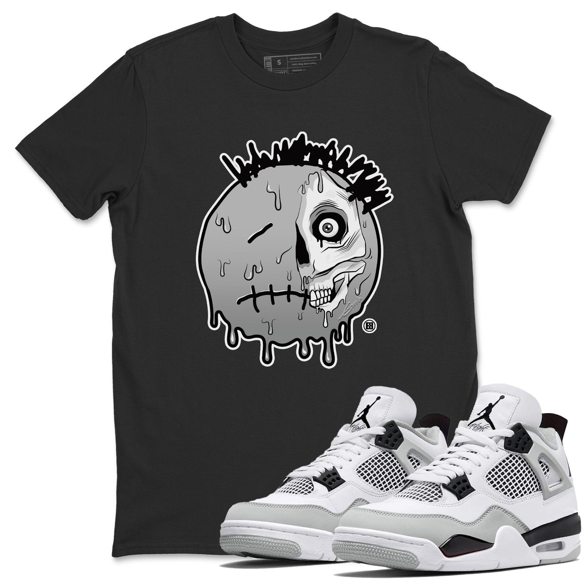 Jordan 4 Military Black Sneaker Matching T-Shirt Dead Inside Sneaker Tees Jordan 4 Military Black Sneaker Release Tees Crew Neck Tees