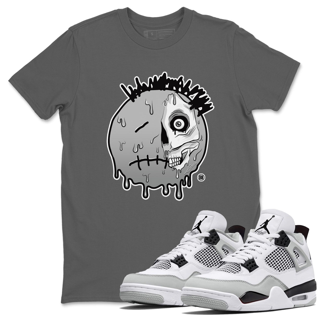 Jordan 4 Military Black Sneaker Matching T-Shirt Dead Inside Sneaker Tees Jordan 4 Military Black Sneaker Release Tees Crew Neck Tees