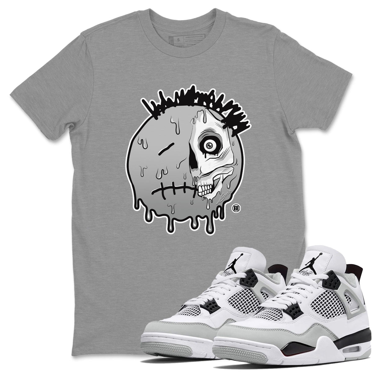 Jordan 4 Military Black Sneaker Matching T-Shirt Dead Inside Sneaker Tees Jordan 4 Military Black Sneaker Release Tees Crew Neck Tees