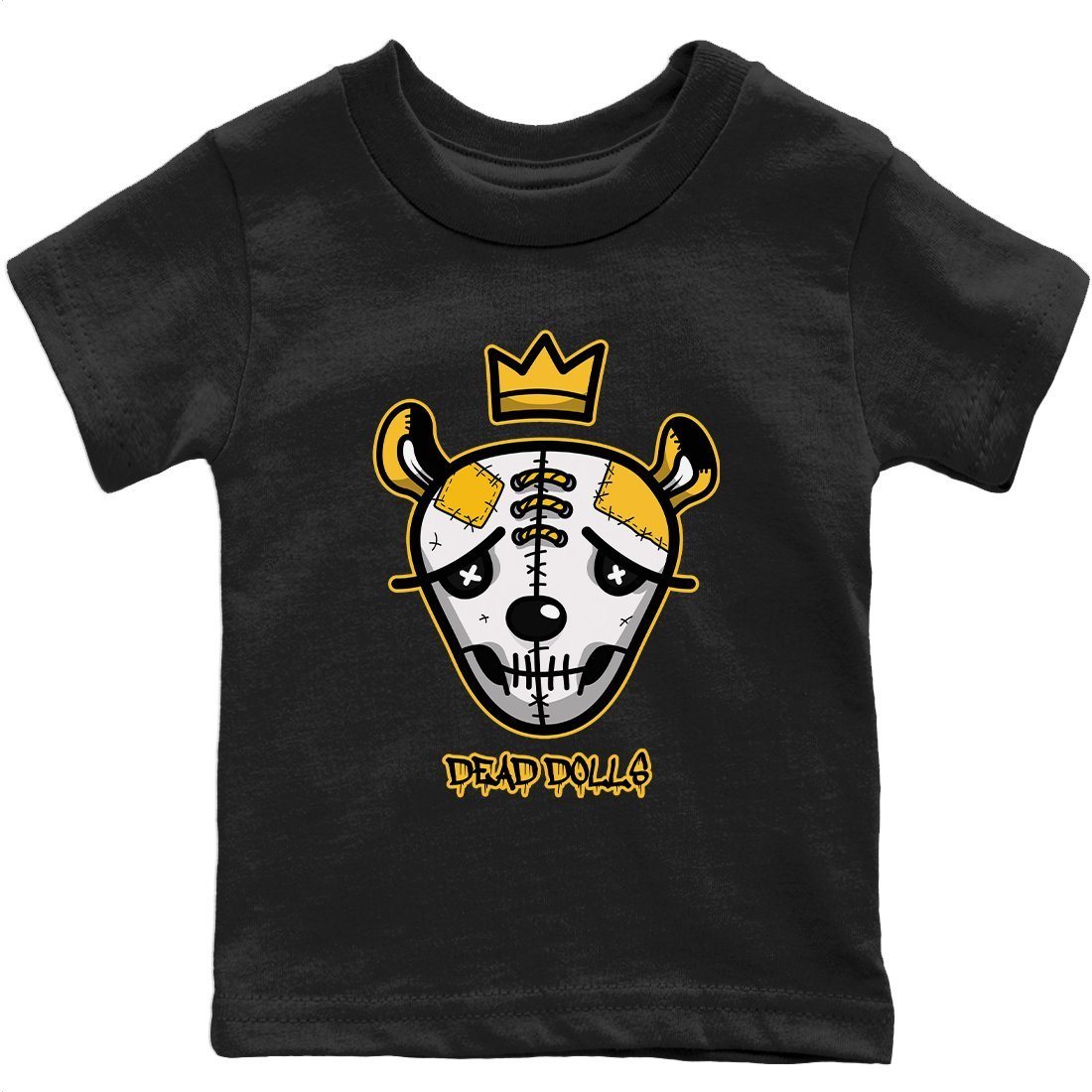 Dunk Championship Goldenrod Sneaker Match Tees Ded Dolls Face Sneaker Tees Dunk Championship Goldenrod Jordan to match sneaker T-Shirt Kids Shirts