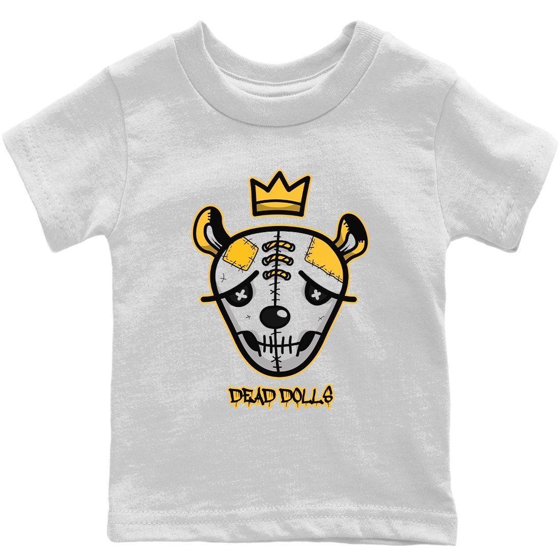 Dunk Championship Goldenrod Sneaker Match Tees Ded Dolls Face Sneaker Tees Dunk Championship Goldenrod Jordan to match sneaker T-Shirt Kids Shirts