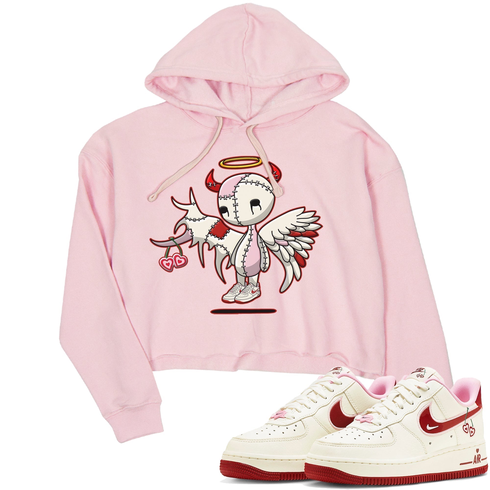 Air Force 1 Valentines Day Sneaker Match Tees Devil Angel Sneaker Tees Air Force 1 Valentines Day Jordan to match sneaker T-Shirt Women's Shirts