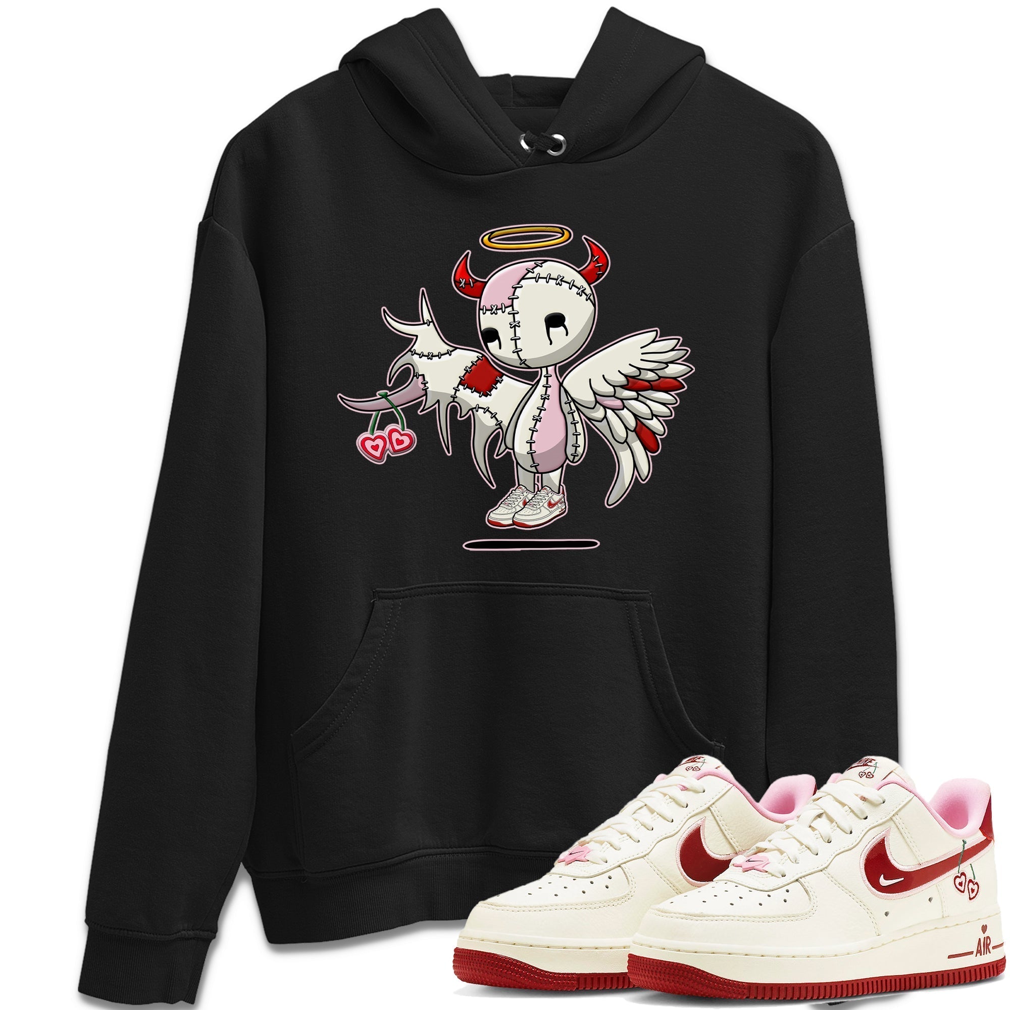 Air Force 1 Valentines Day Sneaker Match Tees Devil Angel Sneaker Tees Air Force 1 Valentines Day Jordan to match sneaker T-Shirt Crew Neck Shirts