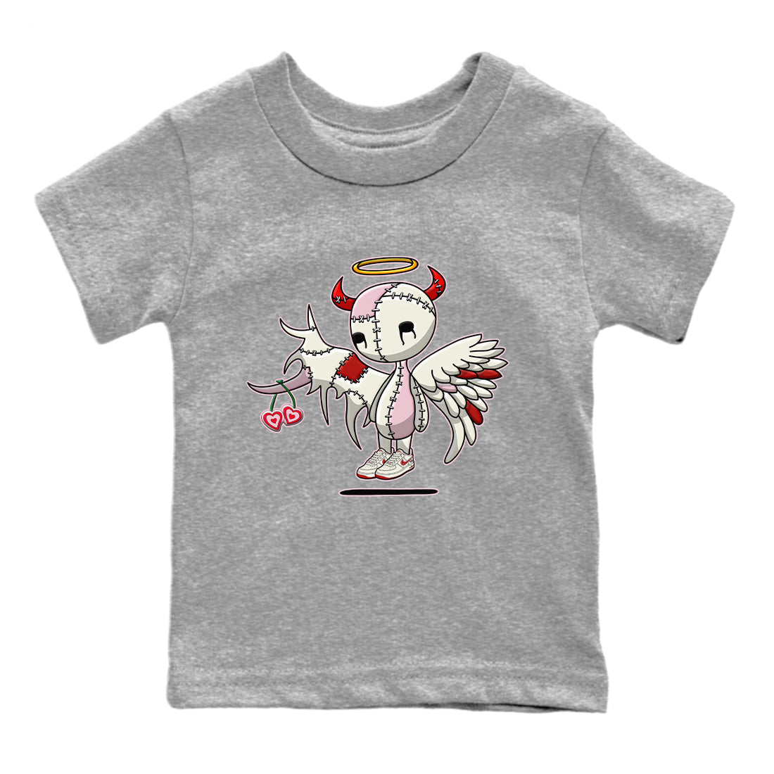 Air Force 1 Valentines Day Sneaker Match Tees Devil Angel Sneaker Tees Air Force 1 Valentines Day Jordan to match sneaker T-Shirt Kids Shirts