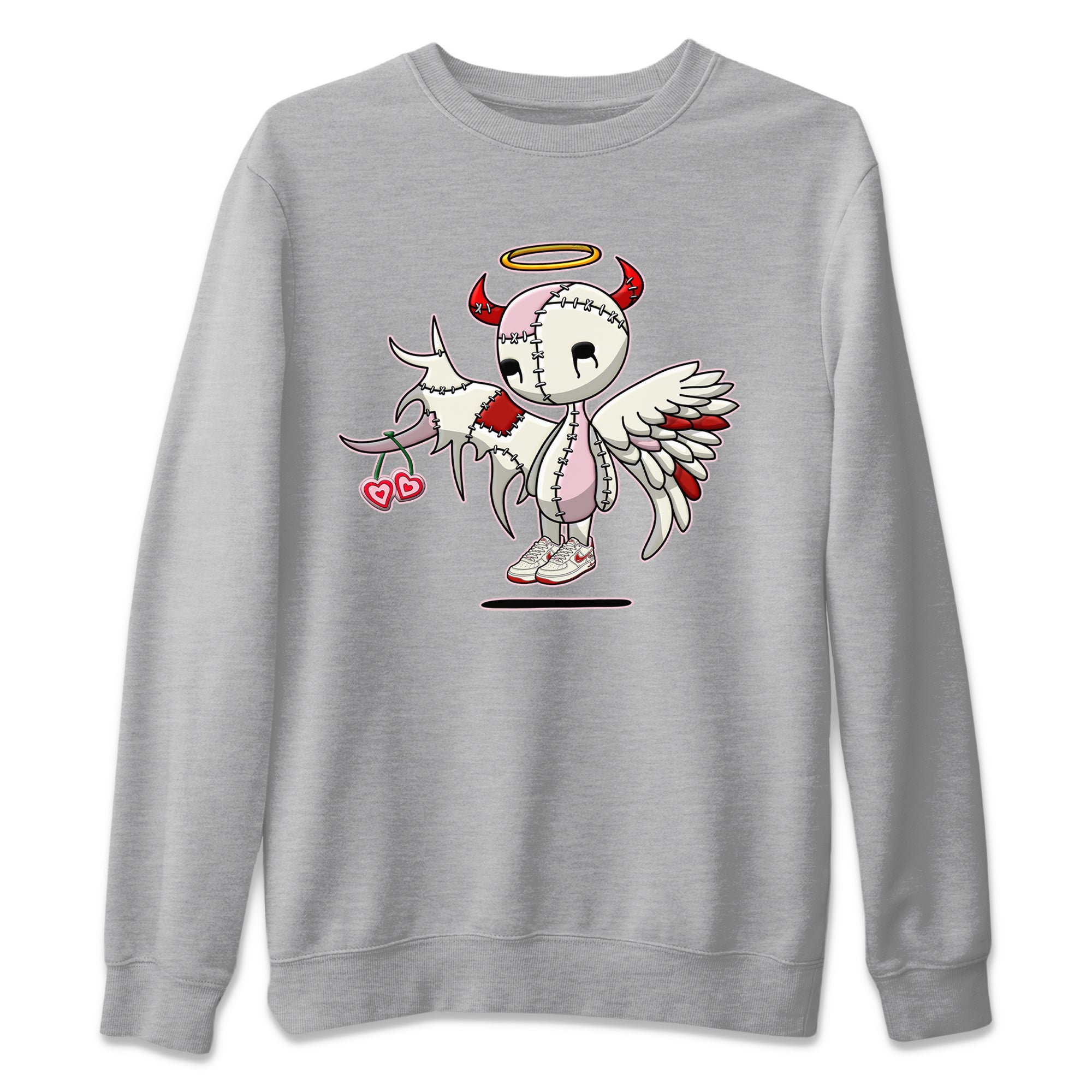 Air Force 1 Valentines Day Sneaker Match Tees Devil Angel Sneaker Tees Air Force 1 Valentines Day Jordan to match sneaker T-Shirt Crew Neck Shirts