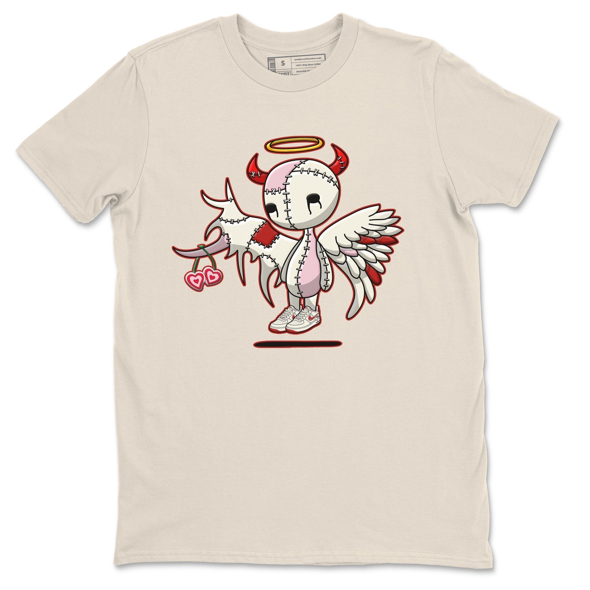 Air Force 1 Valentines Day Sneaker Match Tees Devil Angel Sneaker Tees Air Force 1 Valentines Day Jordan to match sneaker T-Shirt Crew Neck Shirts
