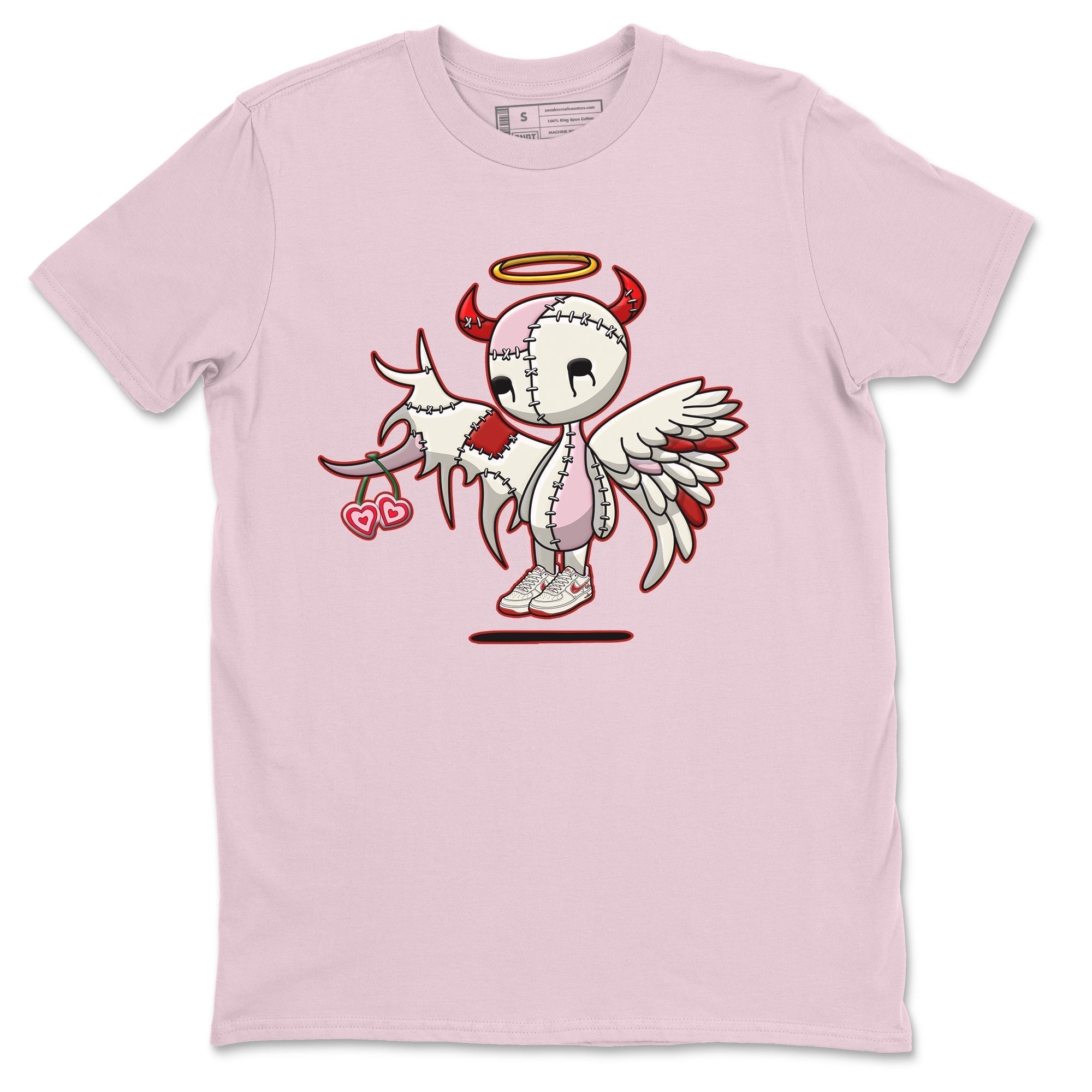 Air Force 1 Valentines Day Sneaker Match Tees Devil Angel Sneaker Tees Air Force 1 Valentines Day Jordan to match sneaker T-Shirt Crew Neck Shirts