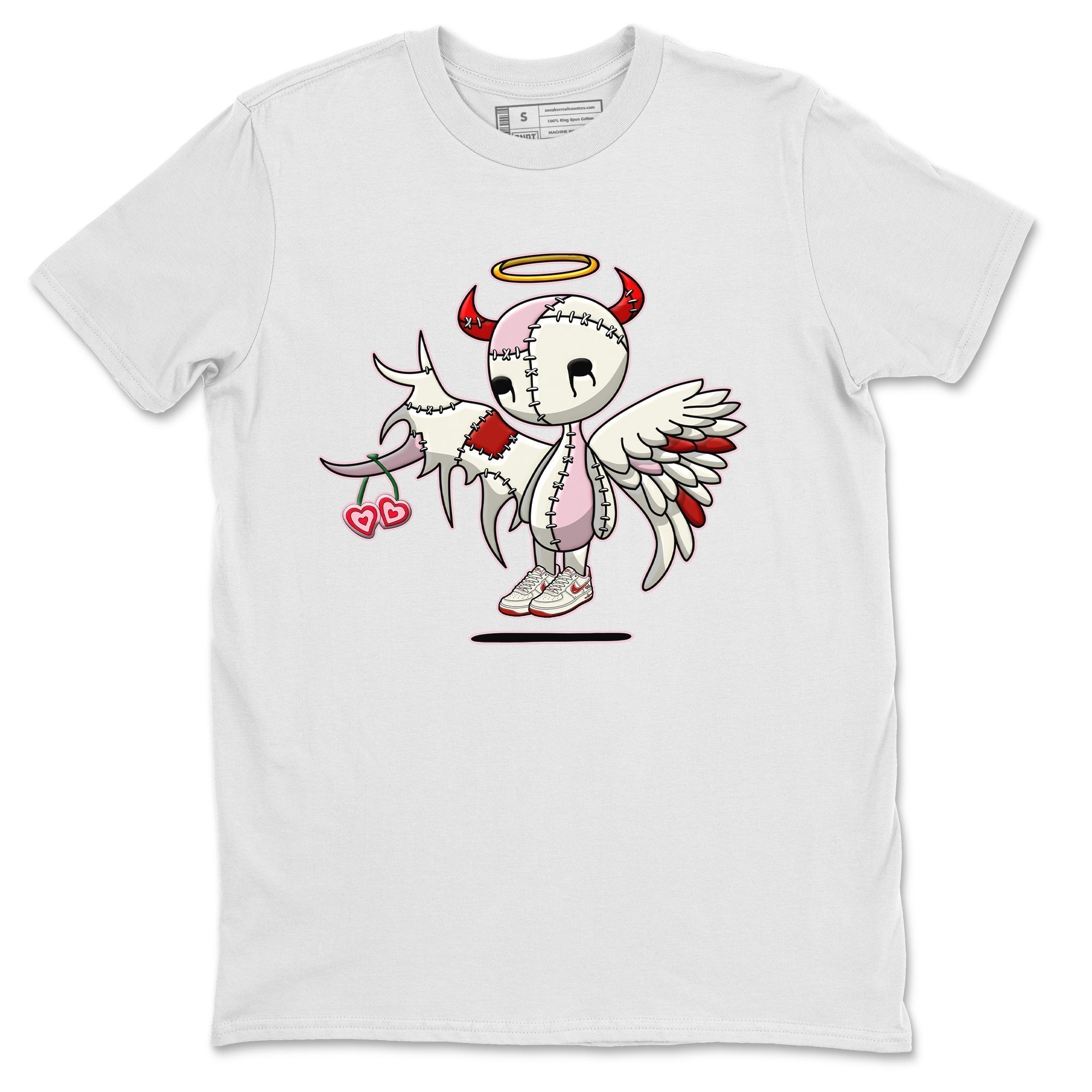 Air Force 1 Valentines Day Sneaker Match Tees Devil Angel Sneaker Tees Air Force 1 Valentines Day Jordan to match sneaker T-Shirt Crew Neck Shirts