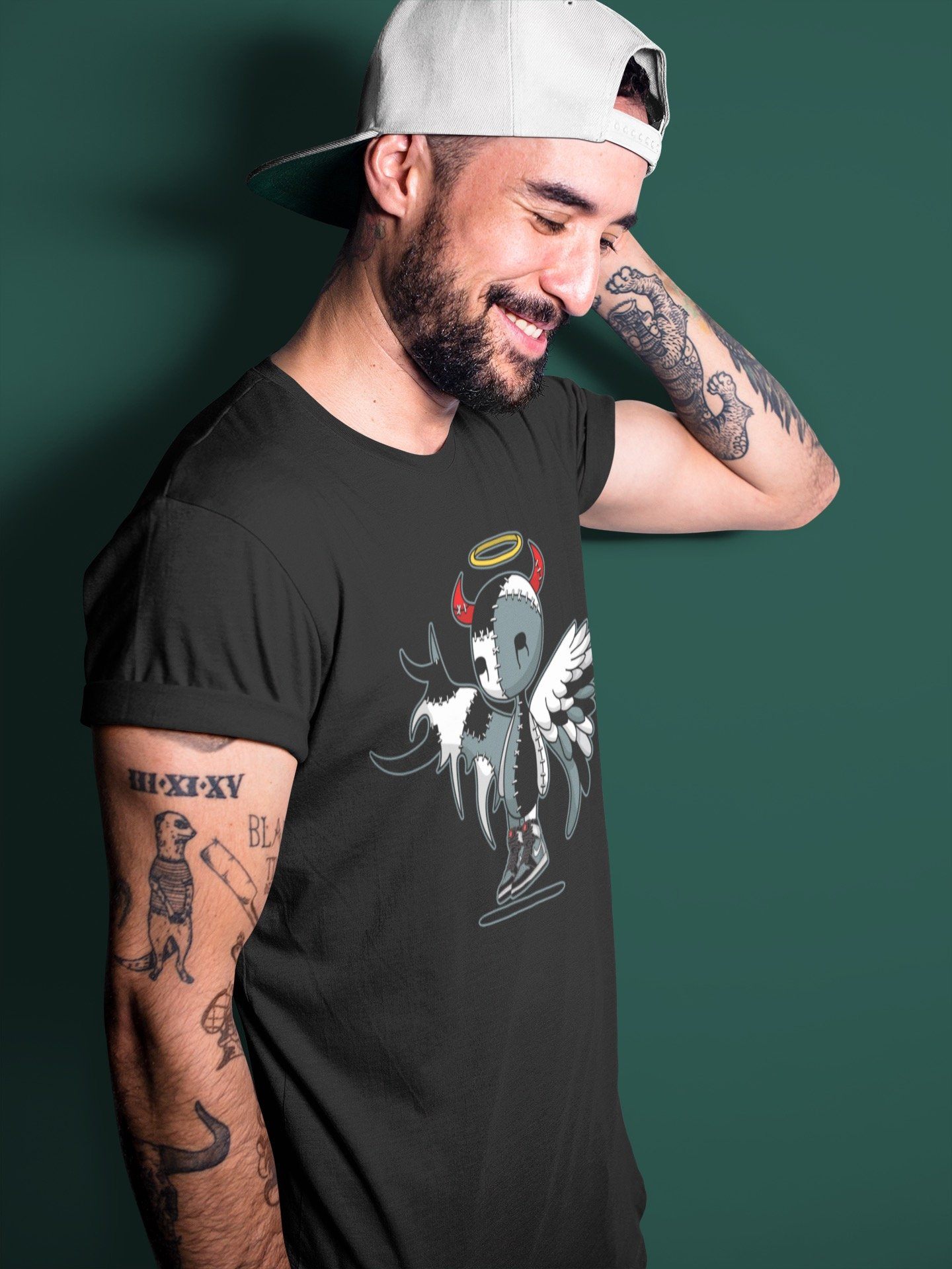 Jordan 1 Element Gore-Tex Black Grey Sneaker Matching T-Shirt Devil Angel Sneaker Tees Jordan 1 Element Gore-Tex Black Grey Sneaker Release Tees Crew Neck Tees