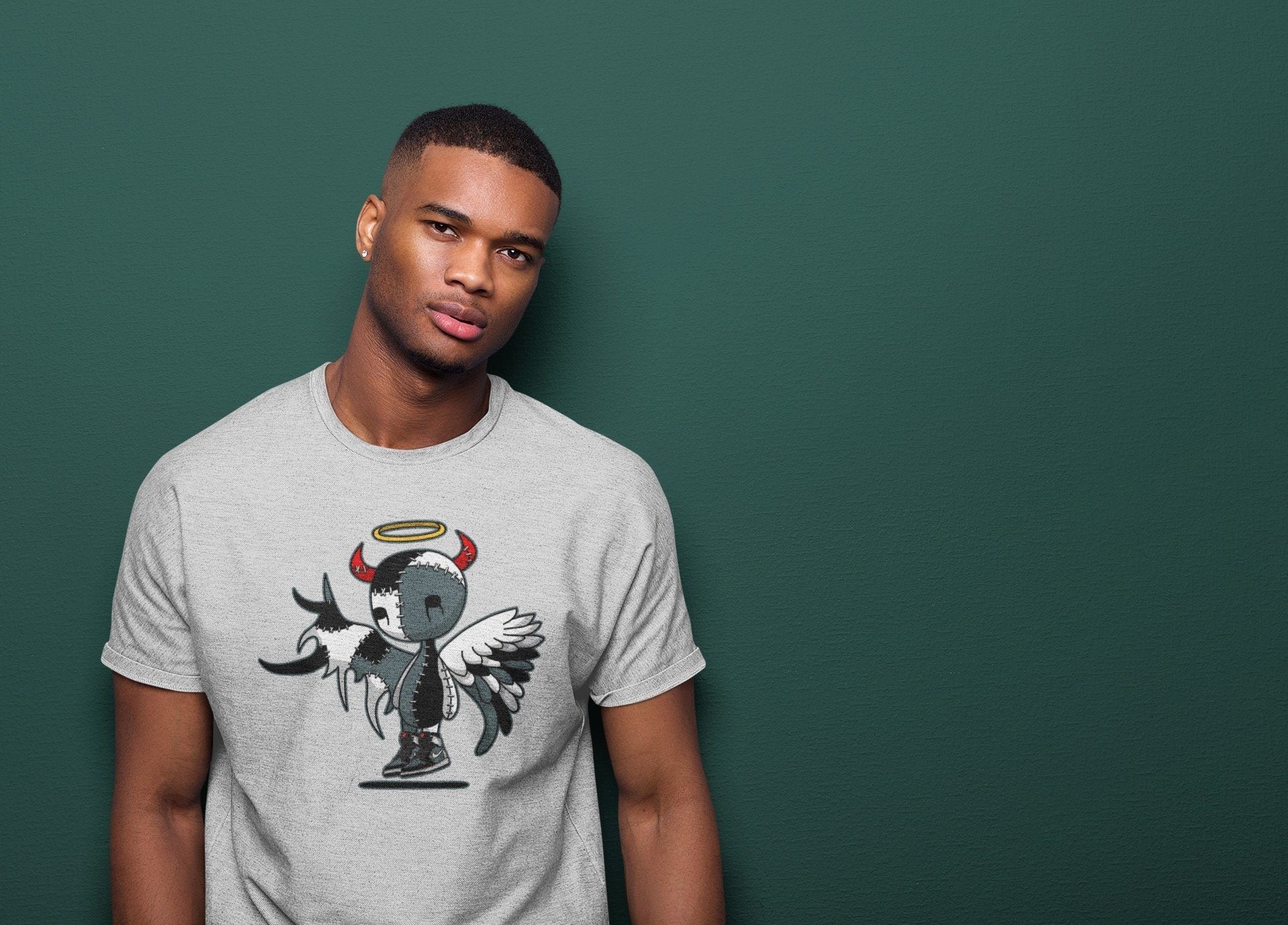 Jordan 1 Element Gore-Tex Black Grey Sneaker Matching T-Shirt Devil Angel Sneaker Tees Jordan 1 Element Gore-Tex Black Grey Sneaker Release Tees Crew Neck Tees