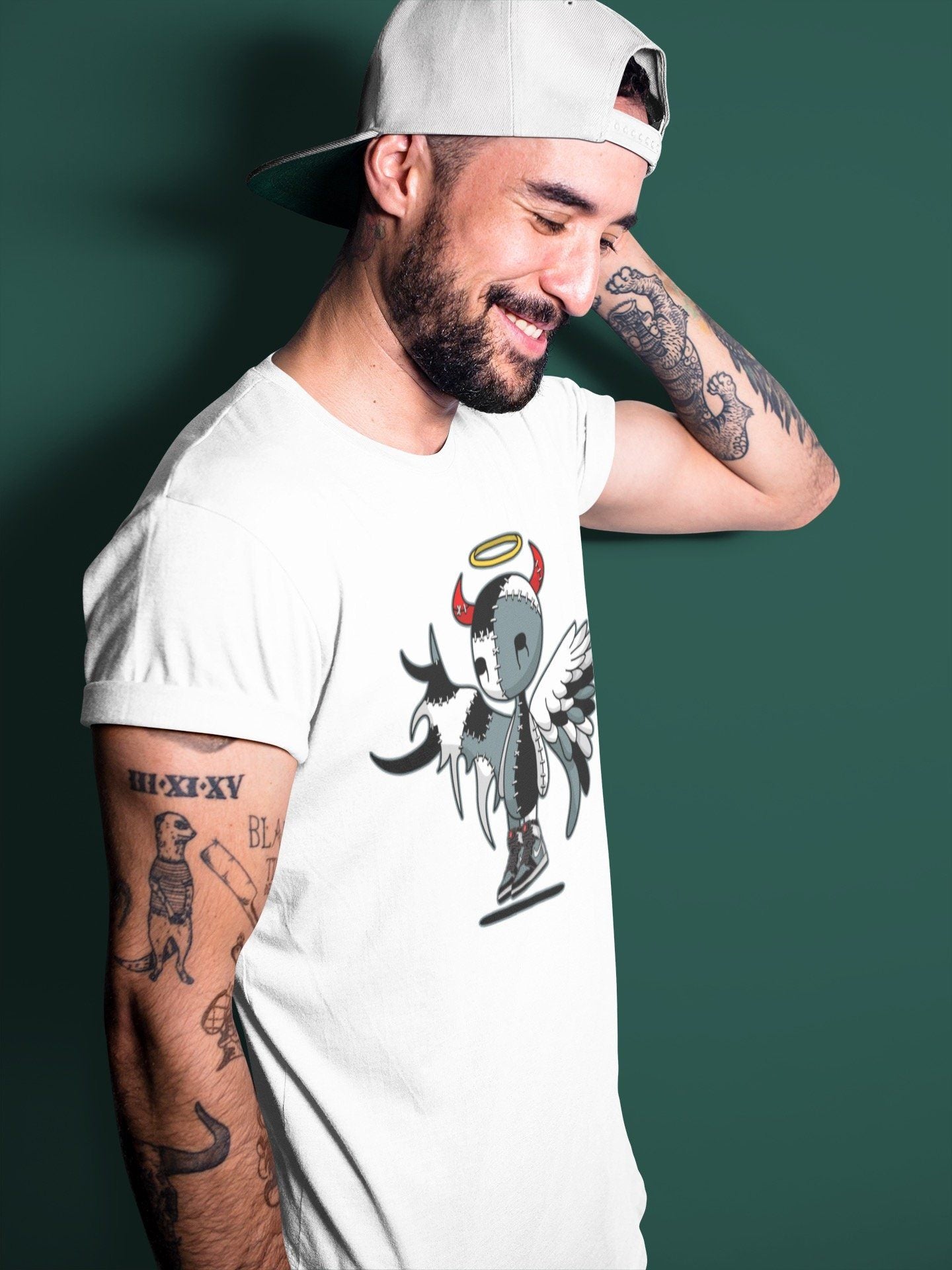 Jordan 1 Element Gore-Tex Black Grey Sneaker Matching T-Shirt Devil Angel Sneaker Tees Jordan 1 Element Gore-Tex Black Grey Sneaker Release Tees Crew Neck Tees