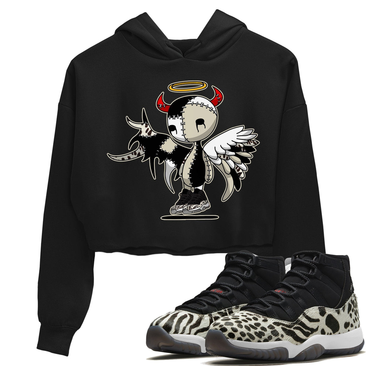 Jordan 11 Animal Instinct Sneaker Matching T-Shirt Devil Angel Sneaker Tees Jordan 11 Animal Instinct Sneaker Release Tees Women's Shirts
