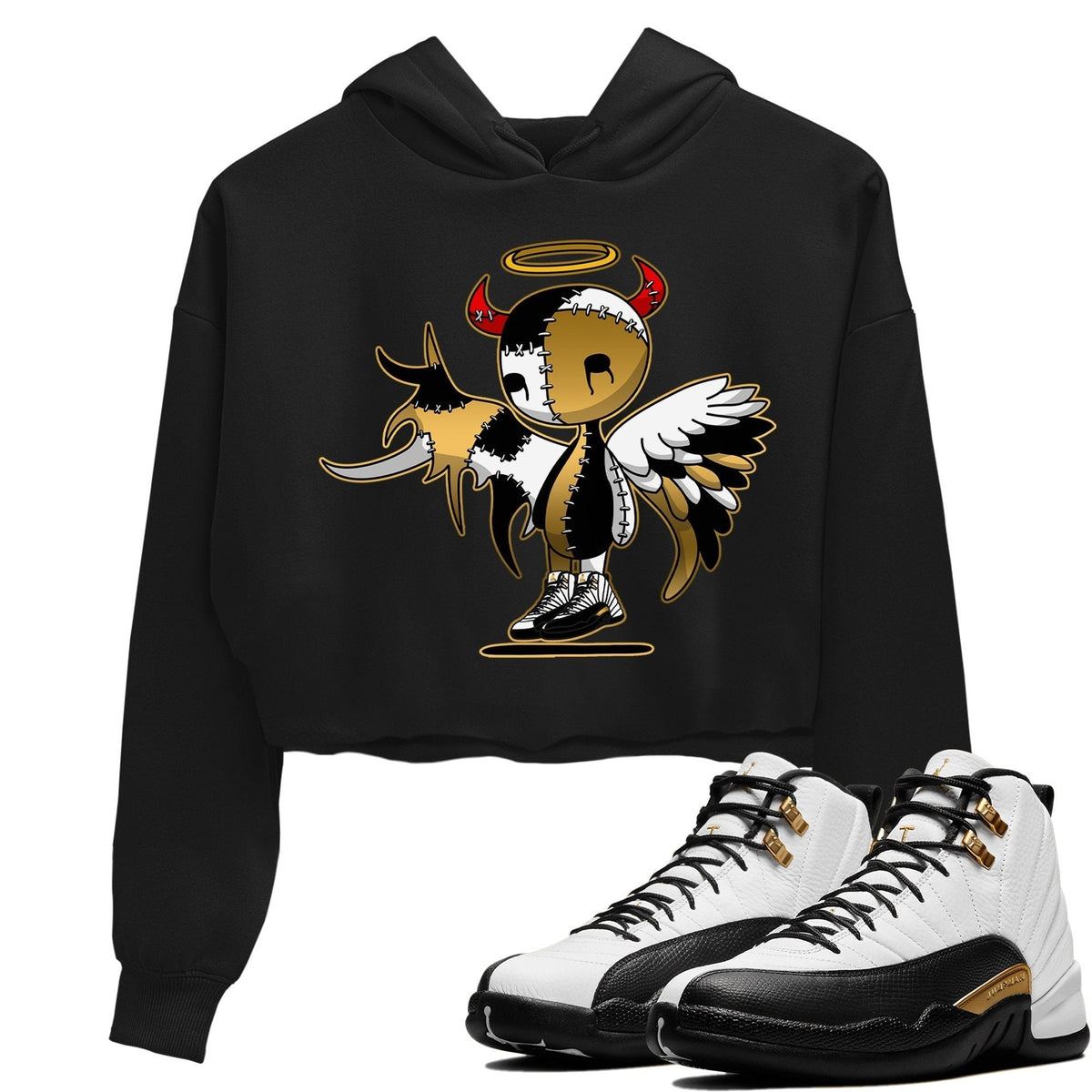 Jordan 12 Royalty Sneaker Matching T-Shirt Devil Angel Sneaker Tees Jordan 12 Royalty Sneaker Release Tees Women's Shirts