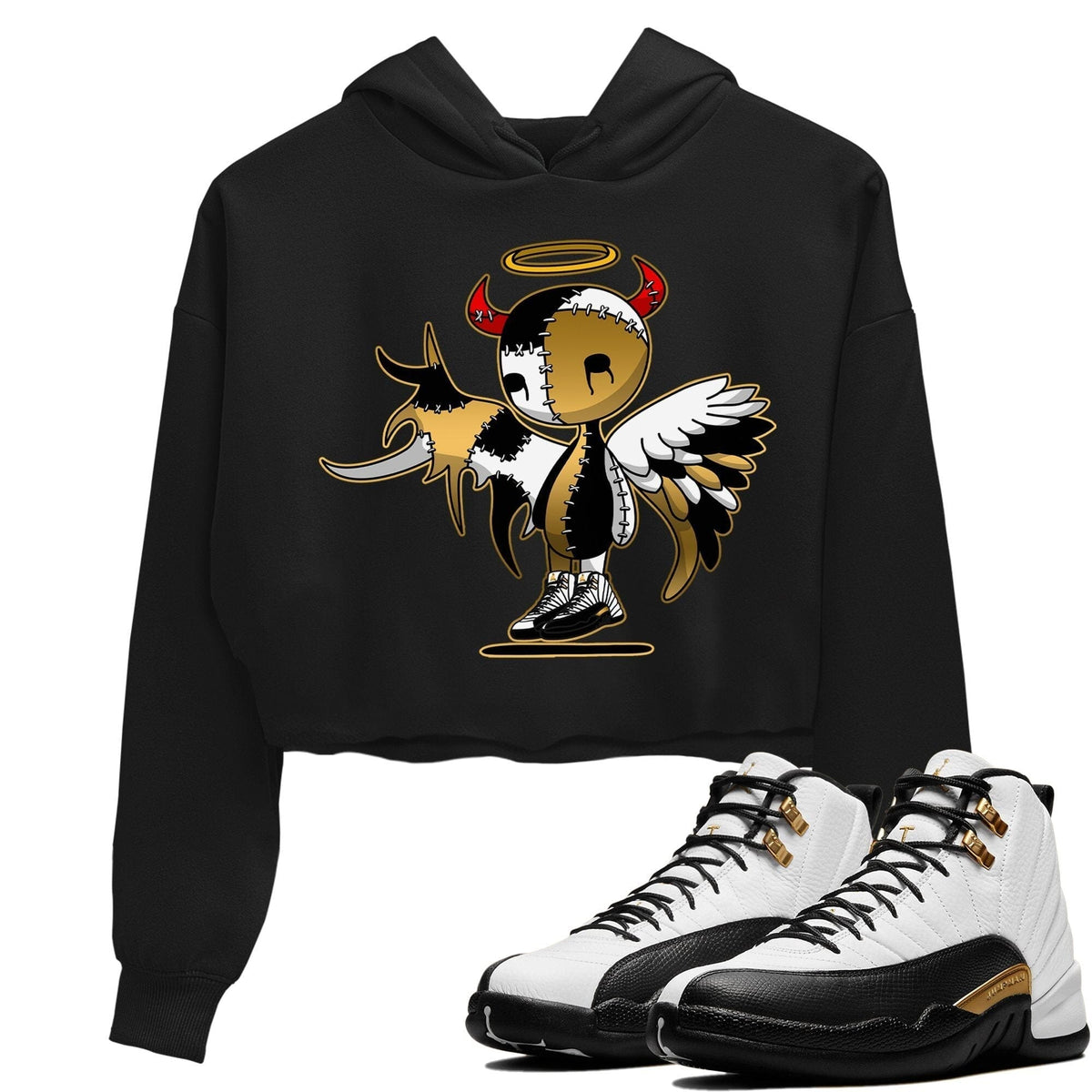 Jordan 12 Royalty Sneaker Matching T-Shirt Devil Angel Sneaker Tees Jordan 12 Royalty Sneaker Release Tees Women's Shirts