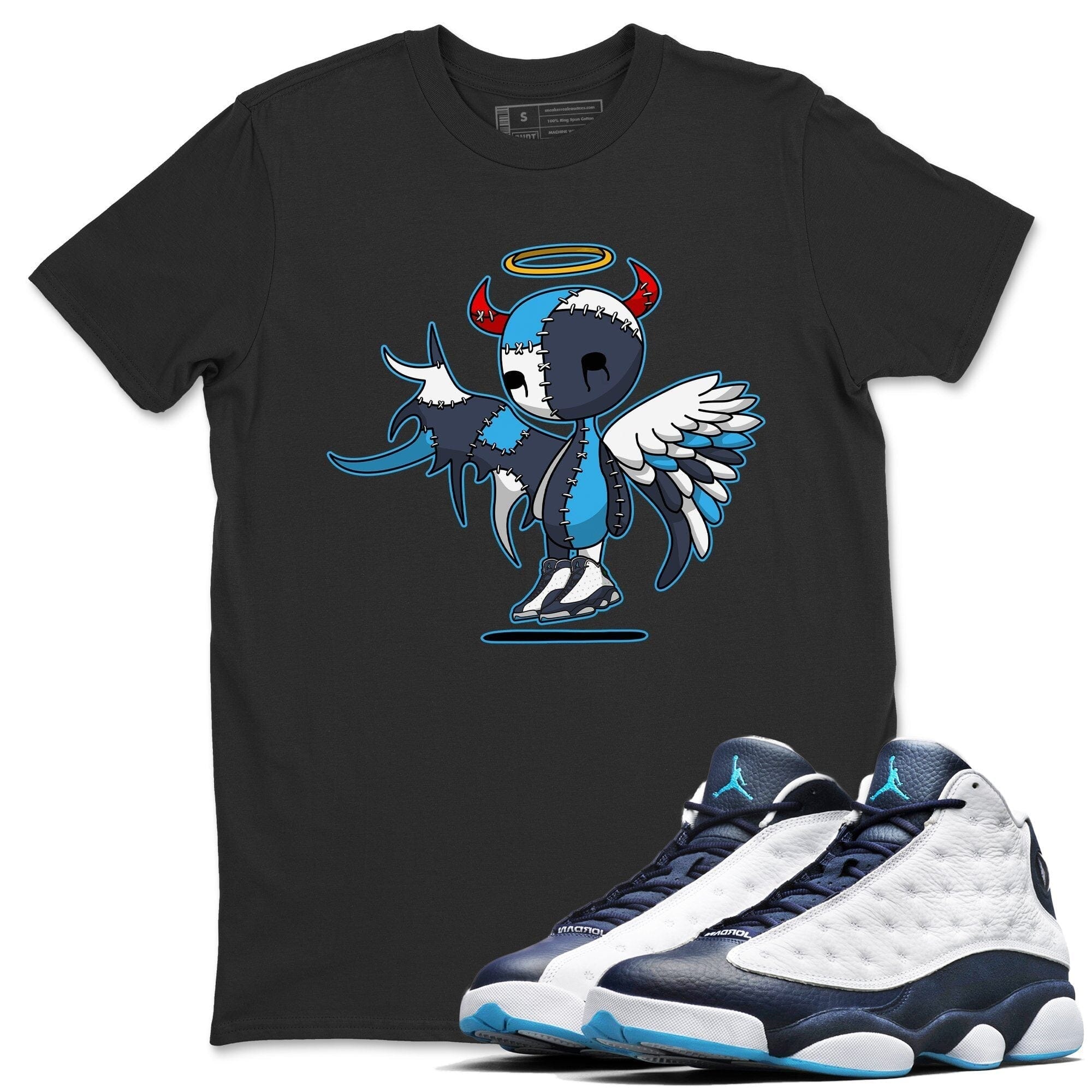 Jordan 13 Obsidian Shirt To Match Jordans Devil Angel Sneaker Tees Jordan 13 Obsidian Drip Gear Zone Sneaker Matching Clothing Unisex Shirts