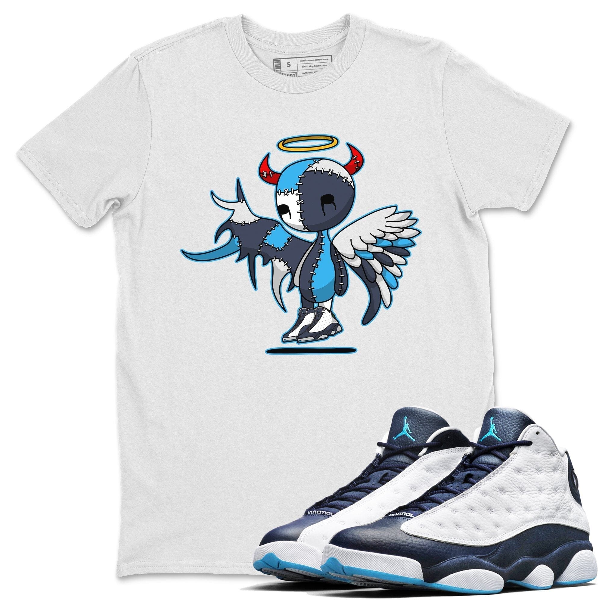 Jordan 13 Obsidian Shirt To Match Jordans Devil Angel Sneaker Tees Jordan 13 Obsidian Drip Gear Zone Sneaker Matching Clothing Unisex Shirts