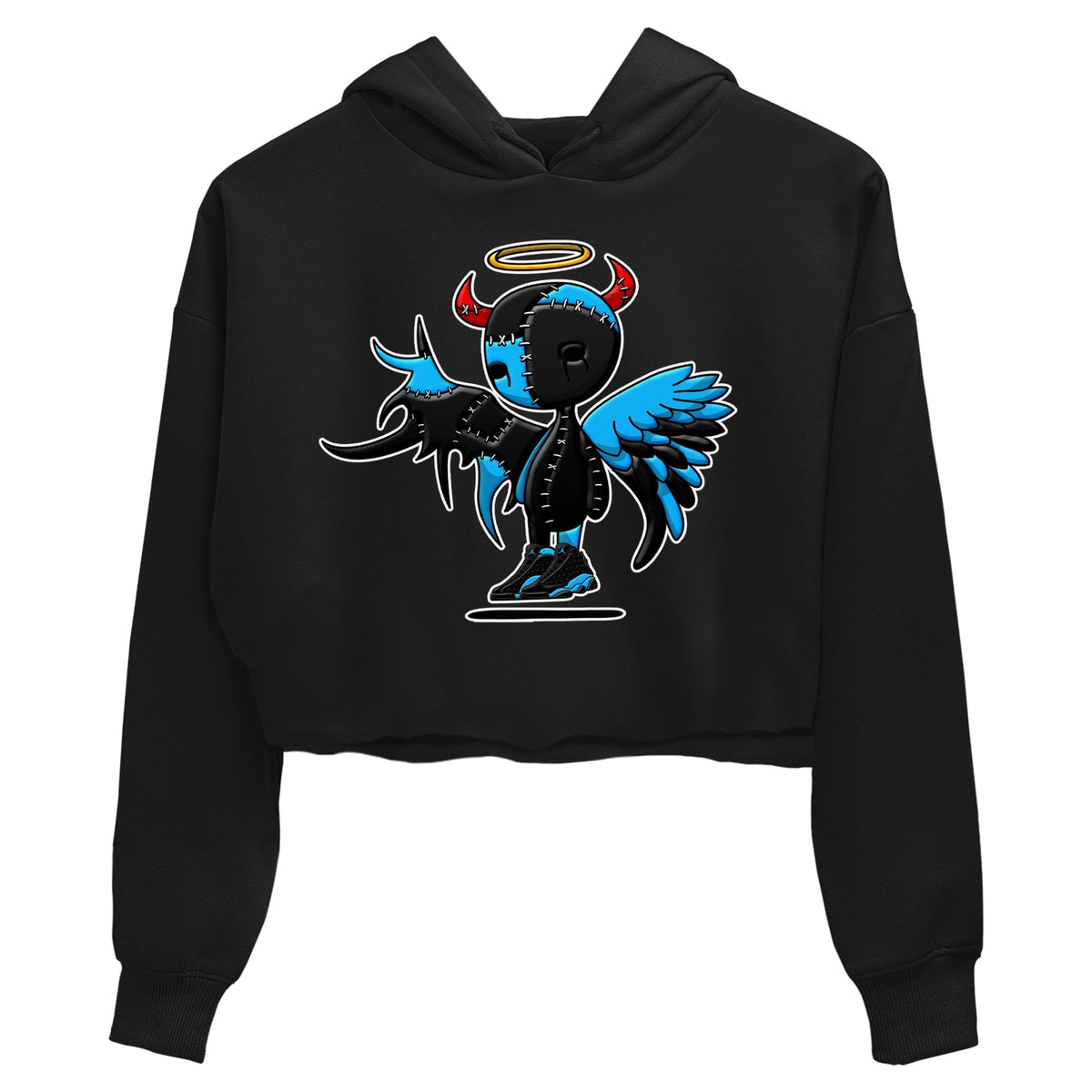Jordan 13 UNC Sneaker Matching T-Shirt Devil Angel Sneaker Tees Jordan 13 UNC Sneaker Release Tees Women's Shirts
