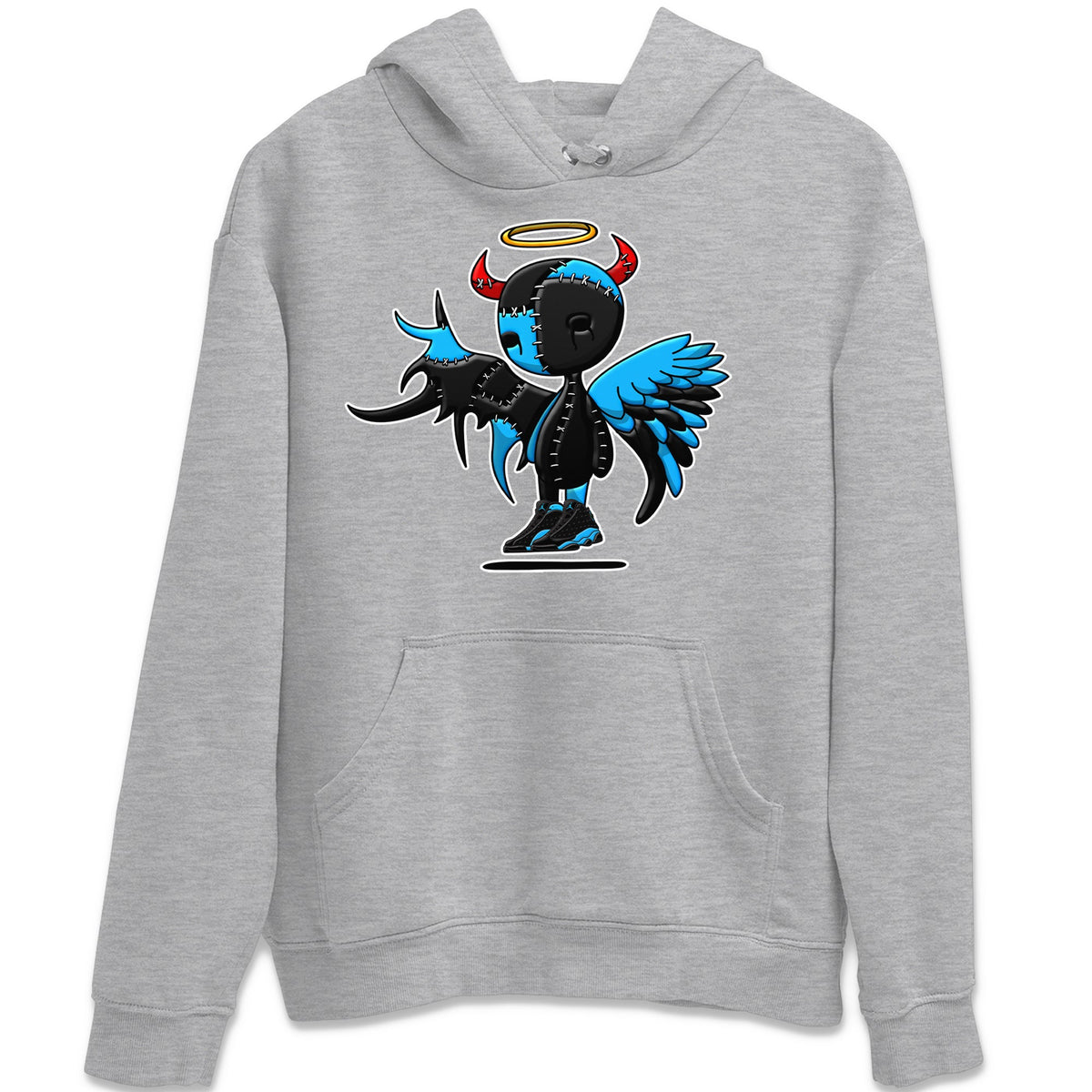 Jordan 13 UNC Sneaker Matching T-Shirt Devil Angel Sneaker Tees Jordan 13 UNC Sneaker Release Tees Crew Neck Tees