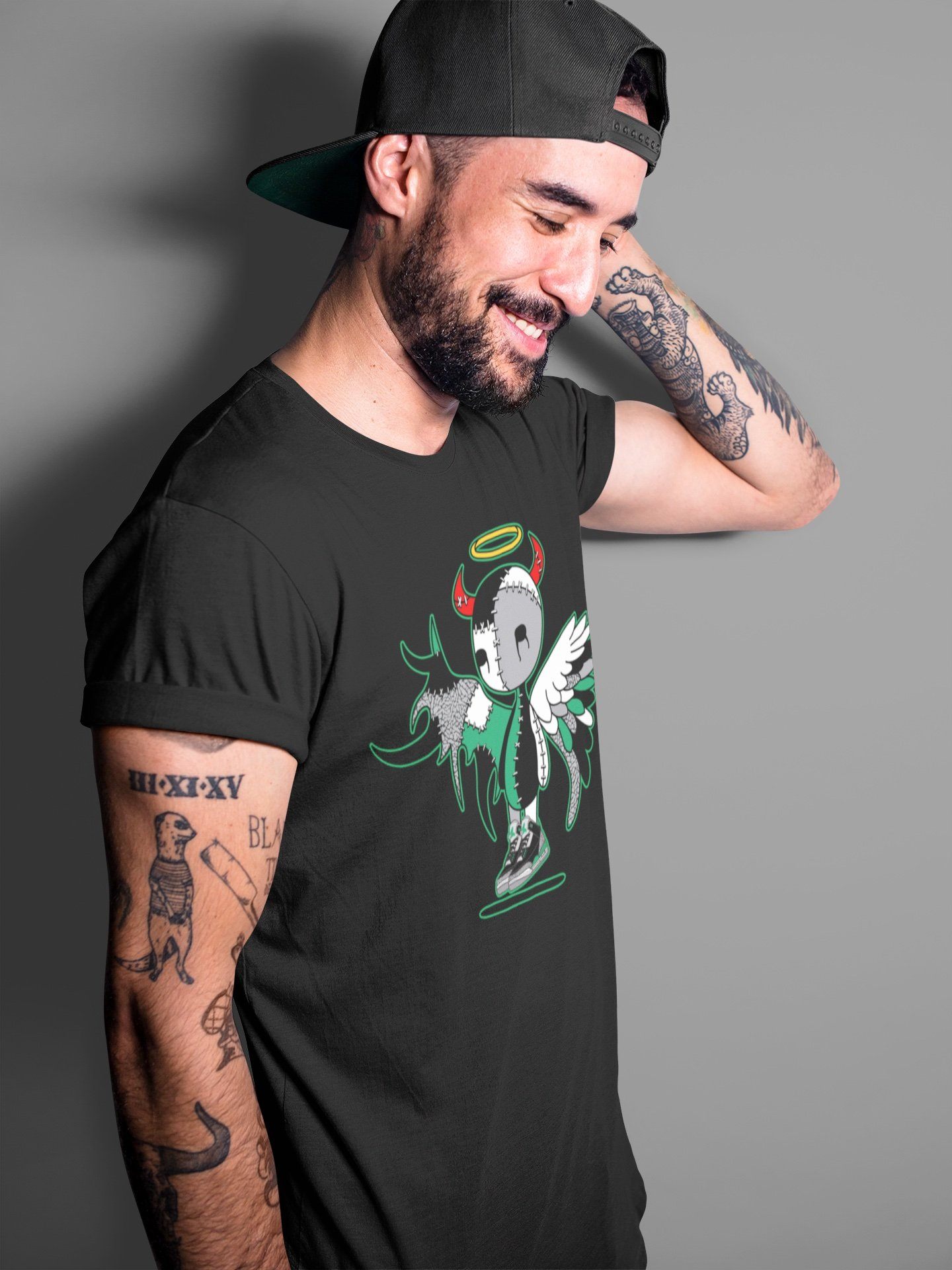 Jordan 3 Pine Green Shirt To Match Jordans Devil Angel Sneaker Tees Jordan 3 Pine Green Drip Gear Zone Sneaker Matching Clothing Unisex Shirts