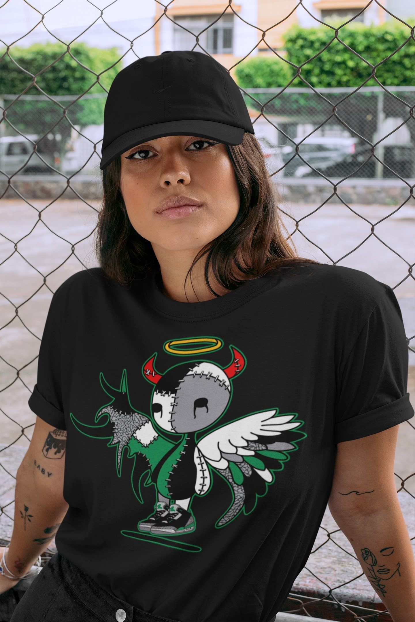 Jordan 3 Pine Green Shirt To Match Jordans Devil Angel Sneaker Tees Jordan 3 Pine Green Drip Gear Zone Sneaker Matching Clothing Unisex Shirts