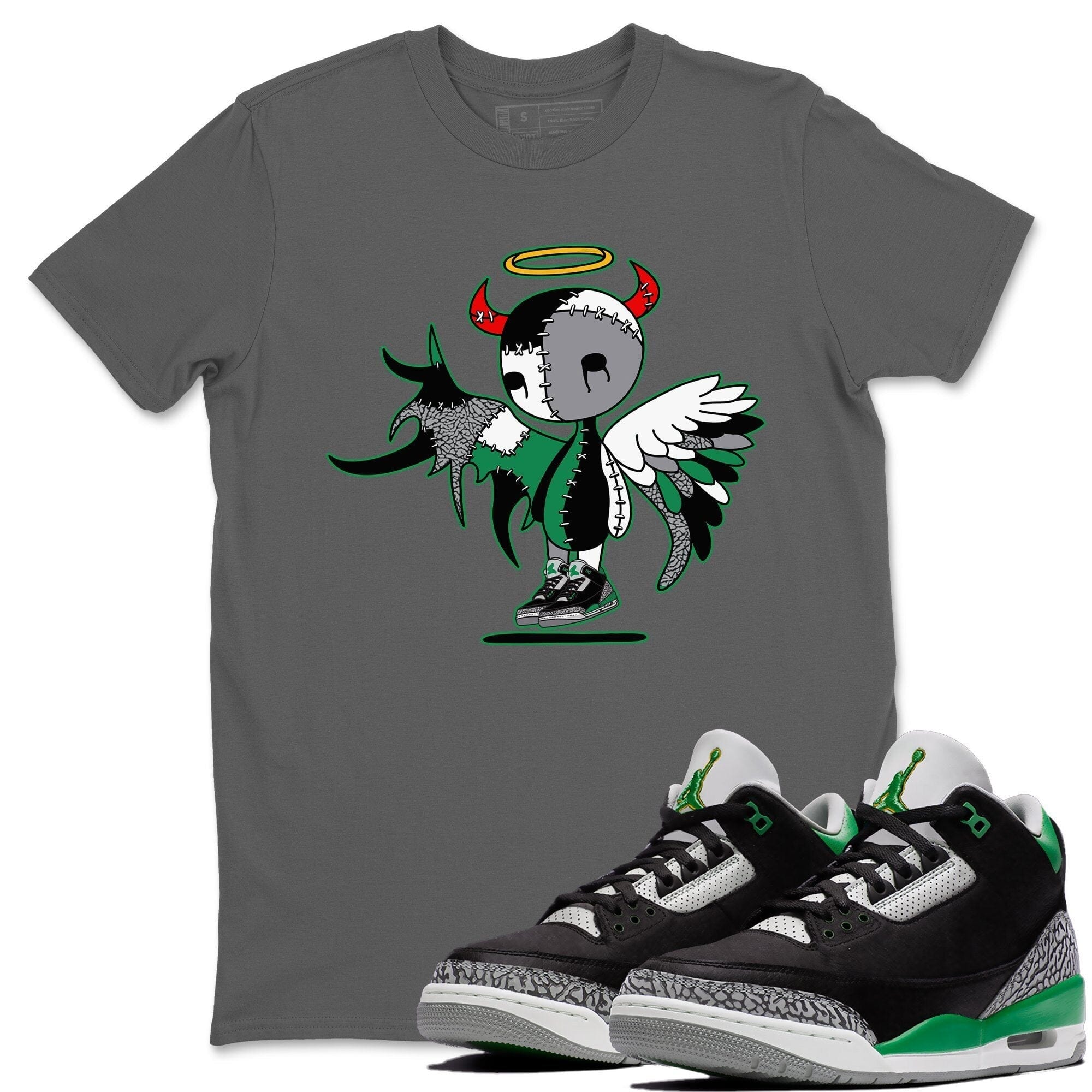 Jordan 3 Pine Green Shirt To Match Jordans Devil Angel Sneaker Tees Jordan 3 Pine Green Drip Gear Zone Sneaker Matching Clothing Unisex Shirts