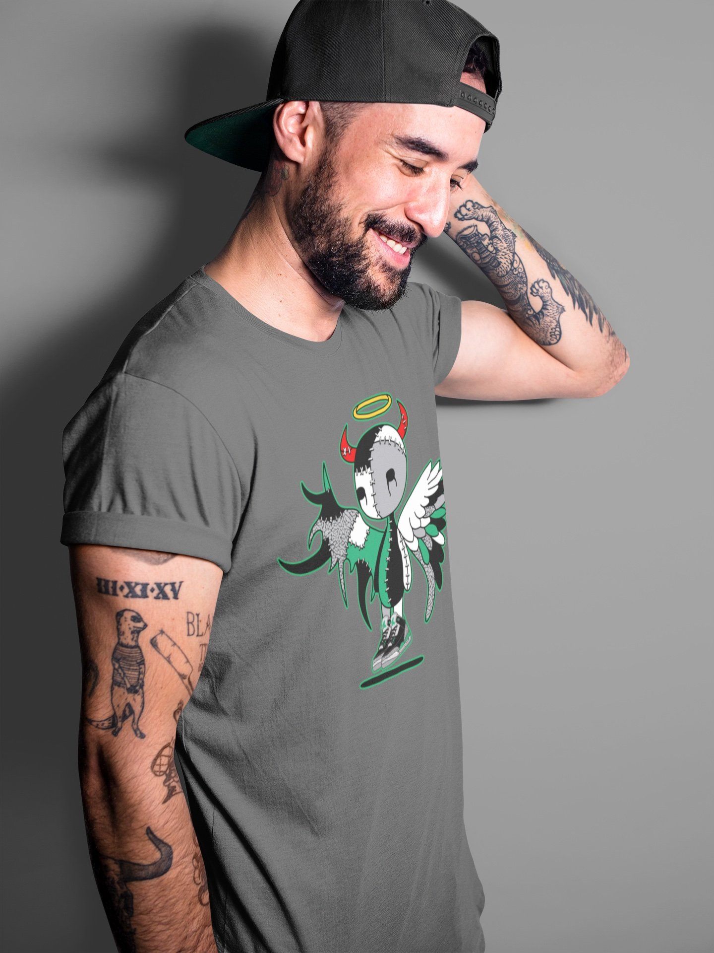 Jordan 3 Pine Green Shirt To Match Jordans Devil Angel Sneaker Tees Jordan 3 Pine Green Drip Gear Zone Sneaker Matching Clothing Unisex Shirts