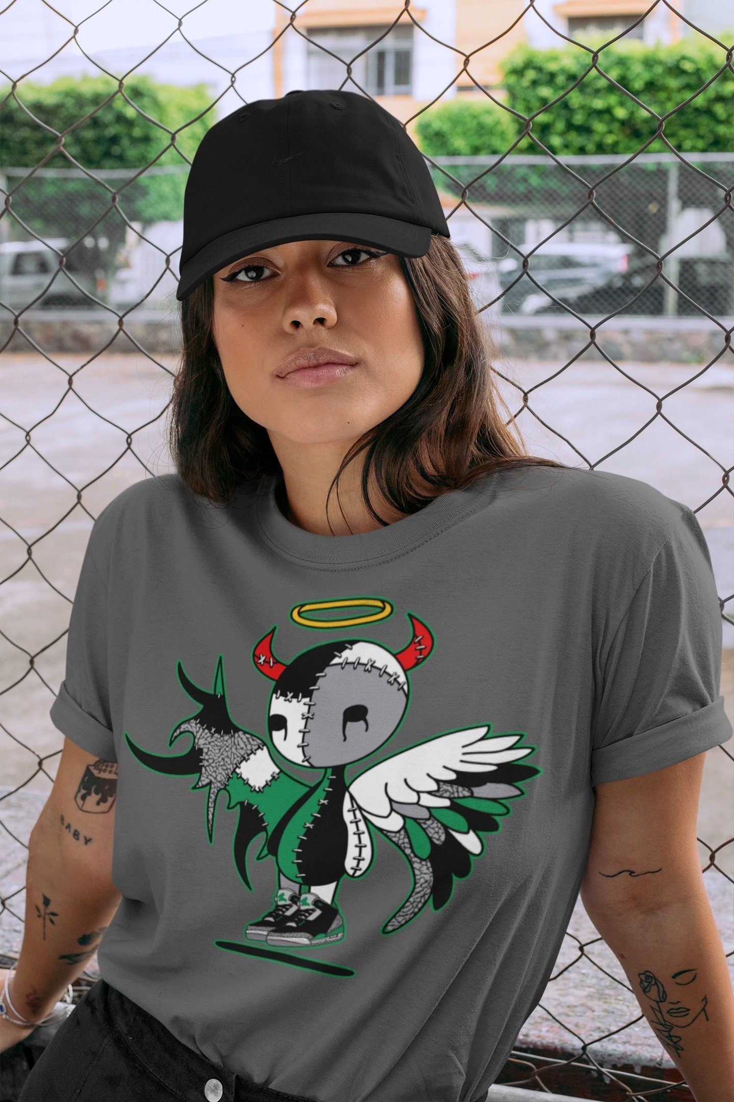 Jordan 3 Pine Green Shirt To Match Jordans Devil Angel Sneaker Tees Jordan 3 Pine Green Drip Gear Zone Sneaker Matching Clothing Unisex Shirts