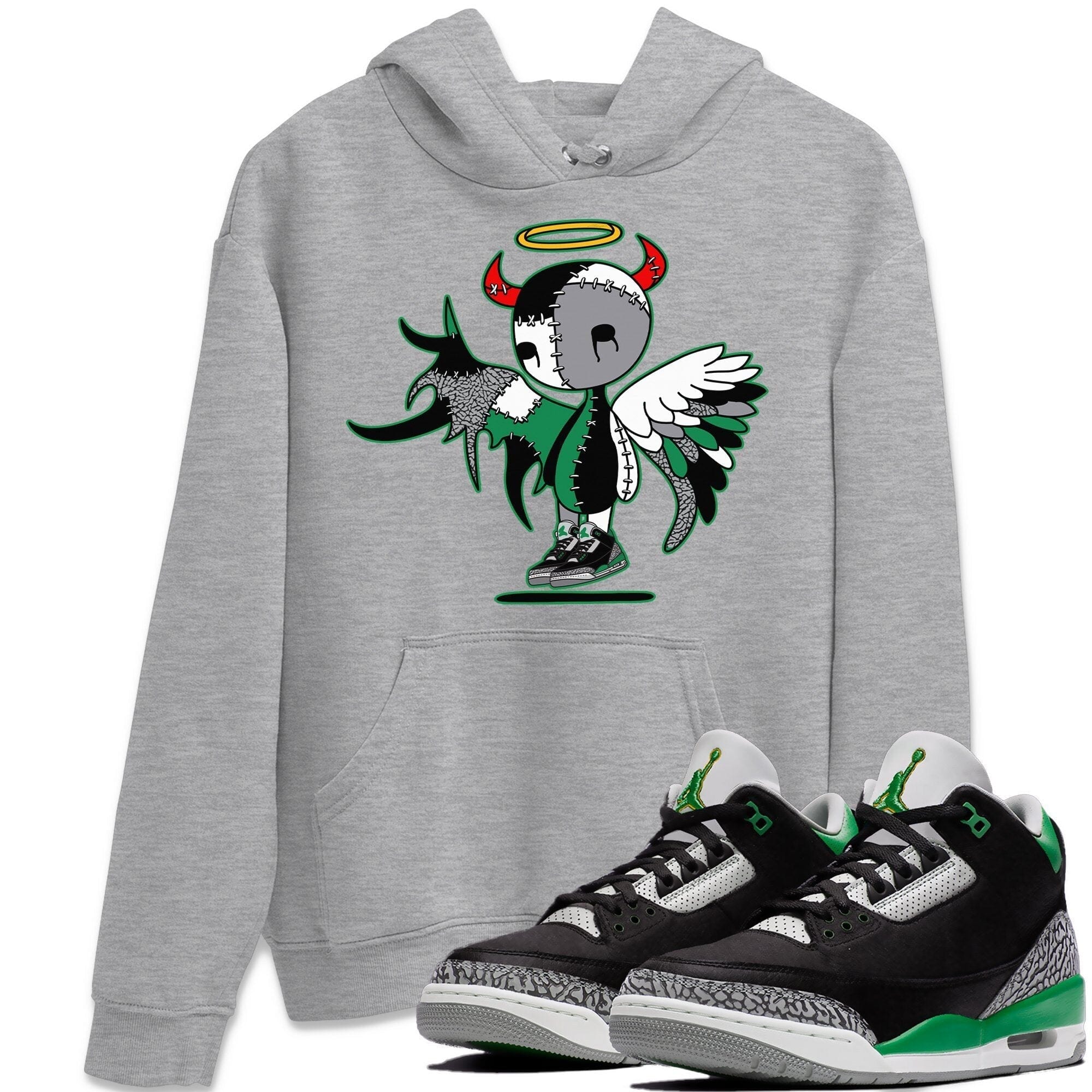 Jordan 3 Pine Green Shirt To Match Jordans Devil Angel Sneaker Tees Jordan 3 Pine Green Drip Gear Zone Sneaker Matching Clothing Unisex Shirts
