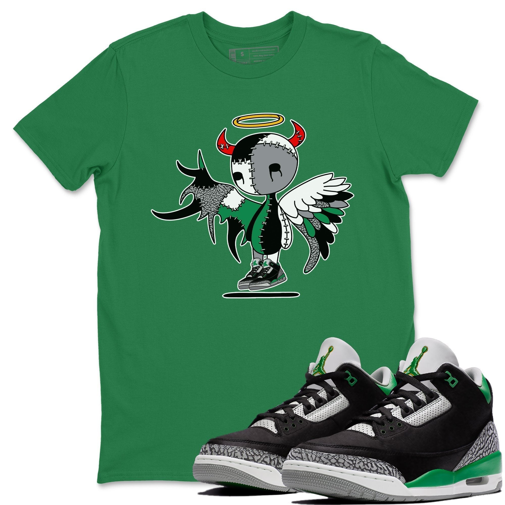Jordan 3 Pine Green Shirt To Match Jordans Devil Angel Sneaker Tees Jordan 3 Pine Green Drip Gear Zone Sneaker Matching Clothing Unisex Shirts