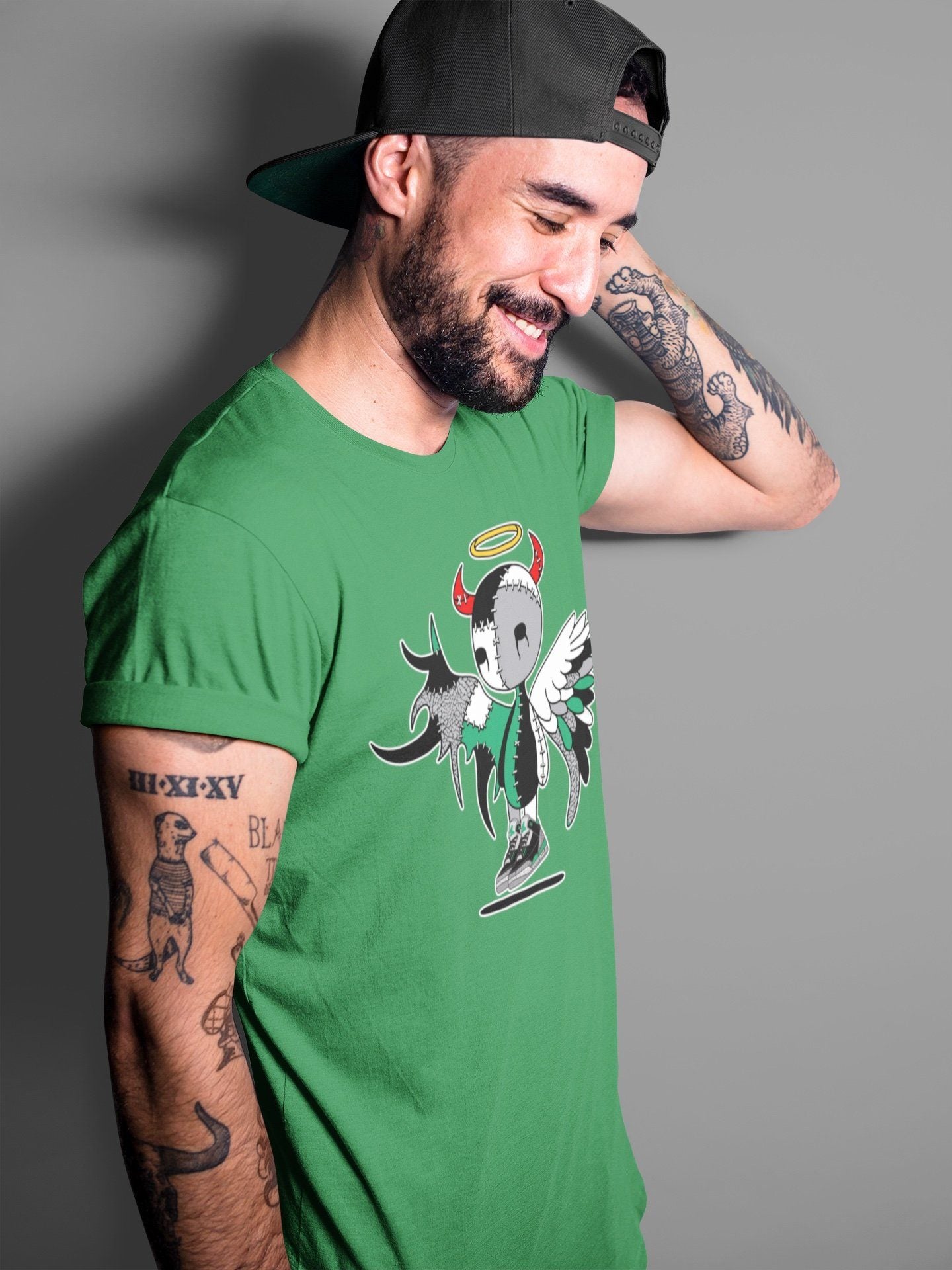 Jordan 3 Pine Green Shirt To Match Jordans Devil Angel Sneaker Tees Jordan 3 Pine Green Drip Gear Zone Sneaker Matching Clothing Unisex Shirts