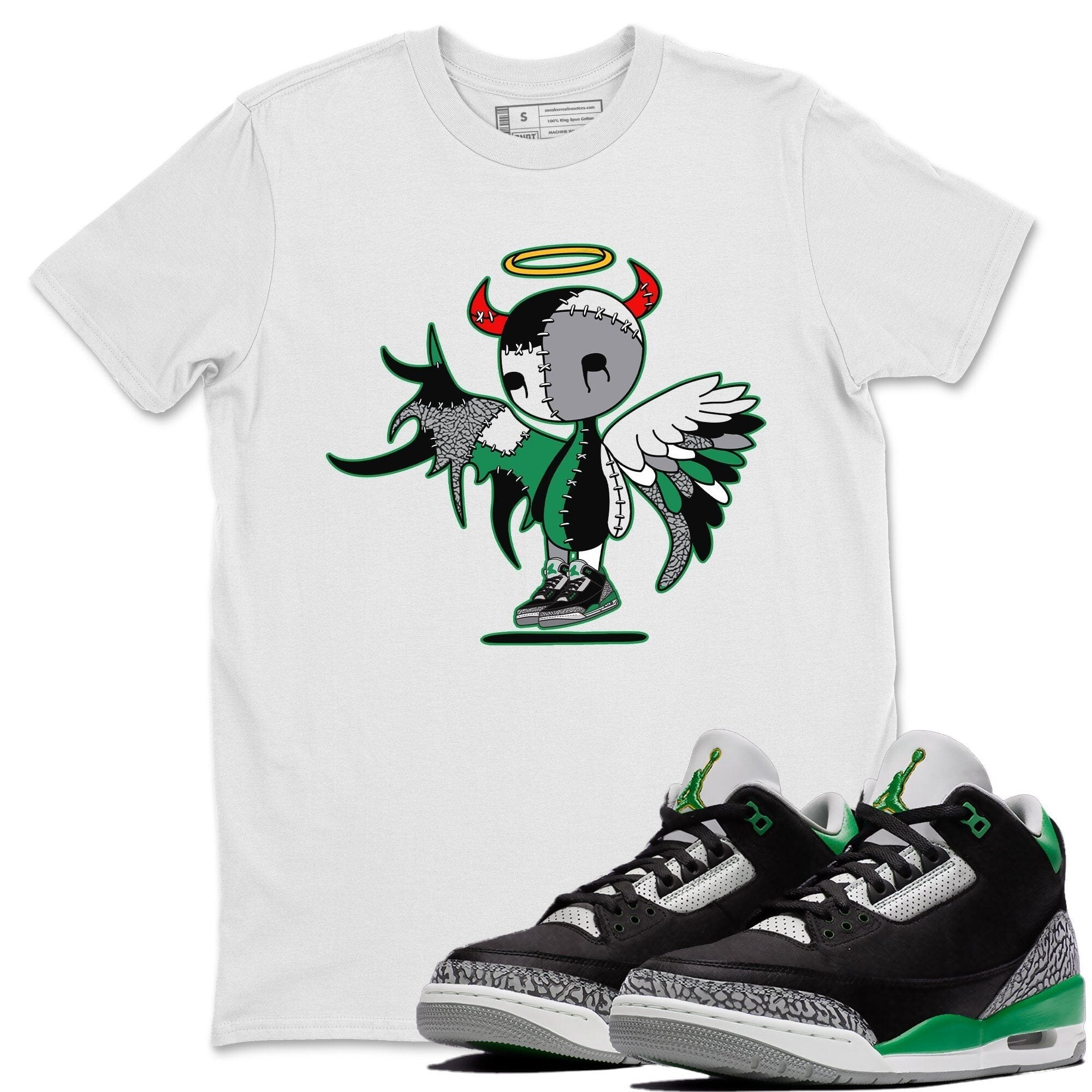 Jordan 3 Pine Green Shirt To Match Jordans Devil Angel Sneaker Tees Jordan 3 Pine Green Drip Gear Zone Sneaker Matching Clothing Unisex Shirts
