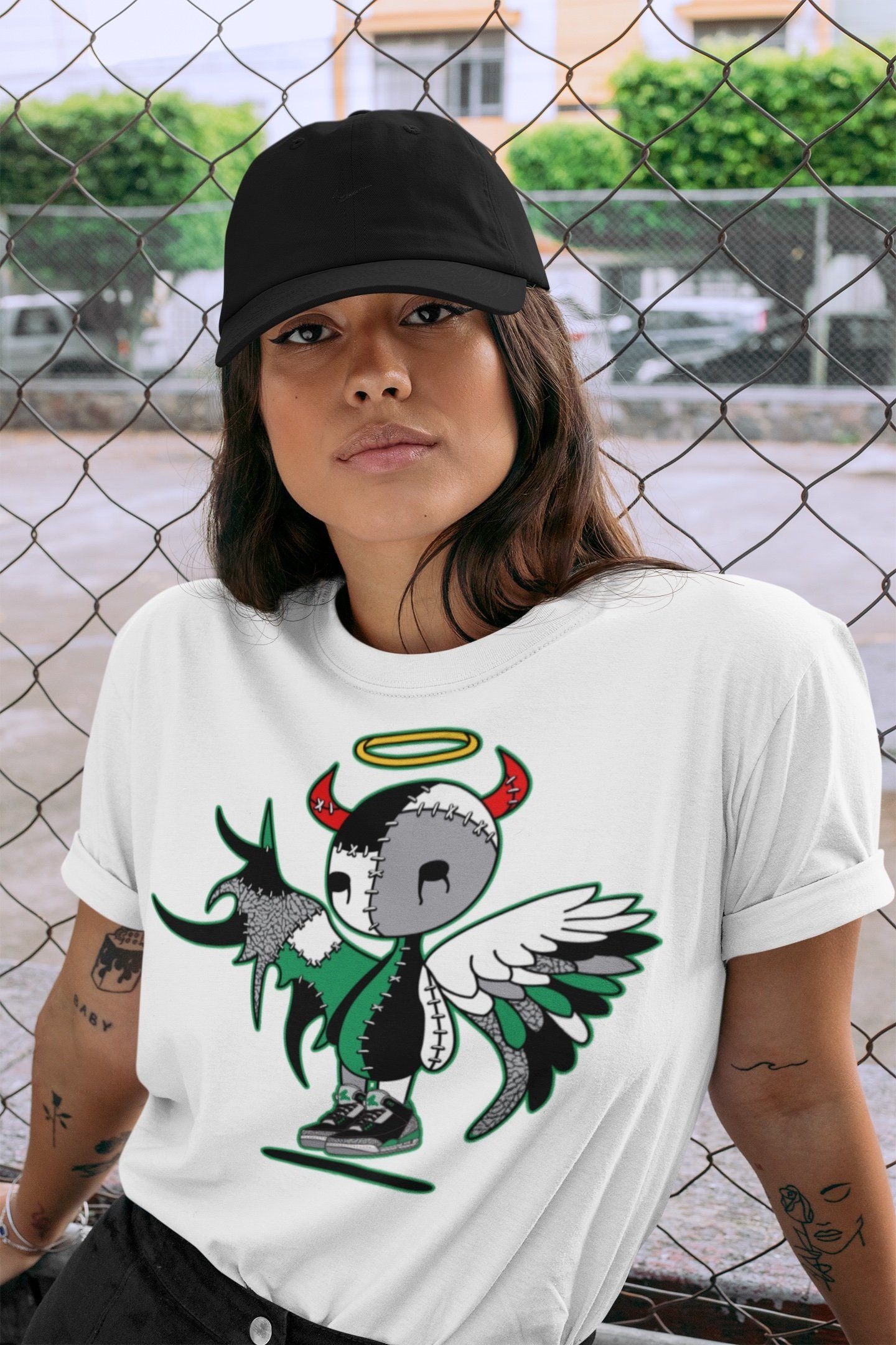 Jordan 3 Pine Green Shirt To Match Jordans Devil Angel Sneaker Tees Jordan 3 Pine Green Drip Gear Zone Sneaker Matching Clothing Unisex Shirts