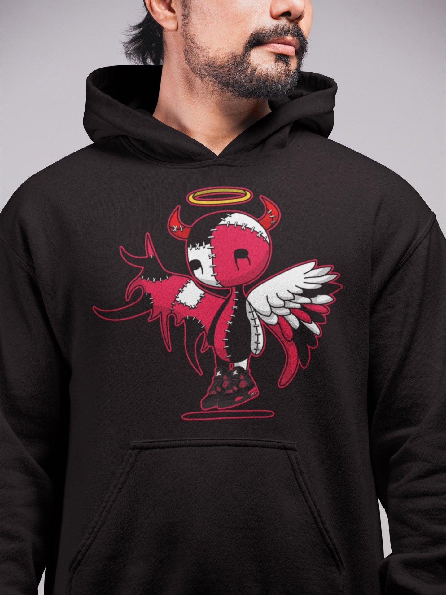 Jordan 4 Red Thunder Shirt To Match Jordans Devil Angel Sneaker Tees Jordan 4 Red Thunder Drip Gear Zone Sneaker Matching Clothing Unisex Shirts