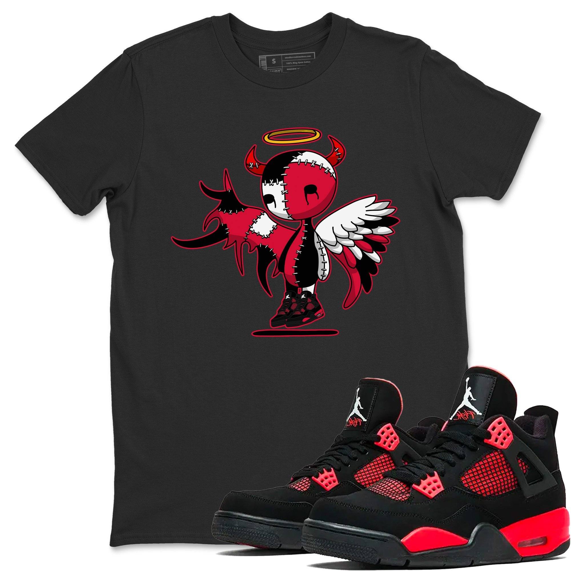 Jordan 4 Red Thunder Shirt To Match Jordans Devil Angel Sneaker Tees Jordan 4 Red Thunder Drip Gear Zone Sneaker Matching Clothing Unisex Shirts