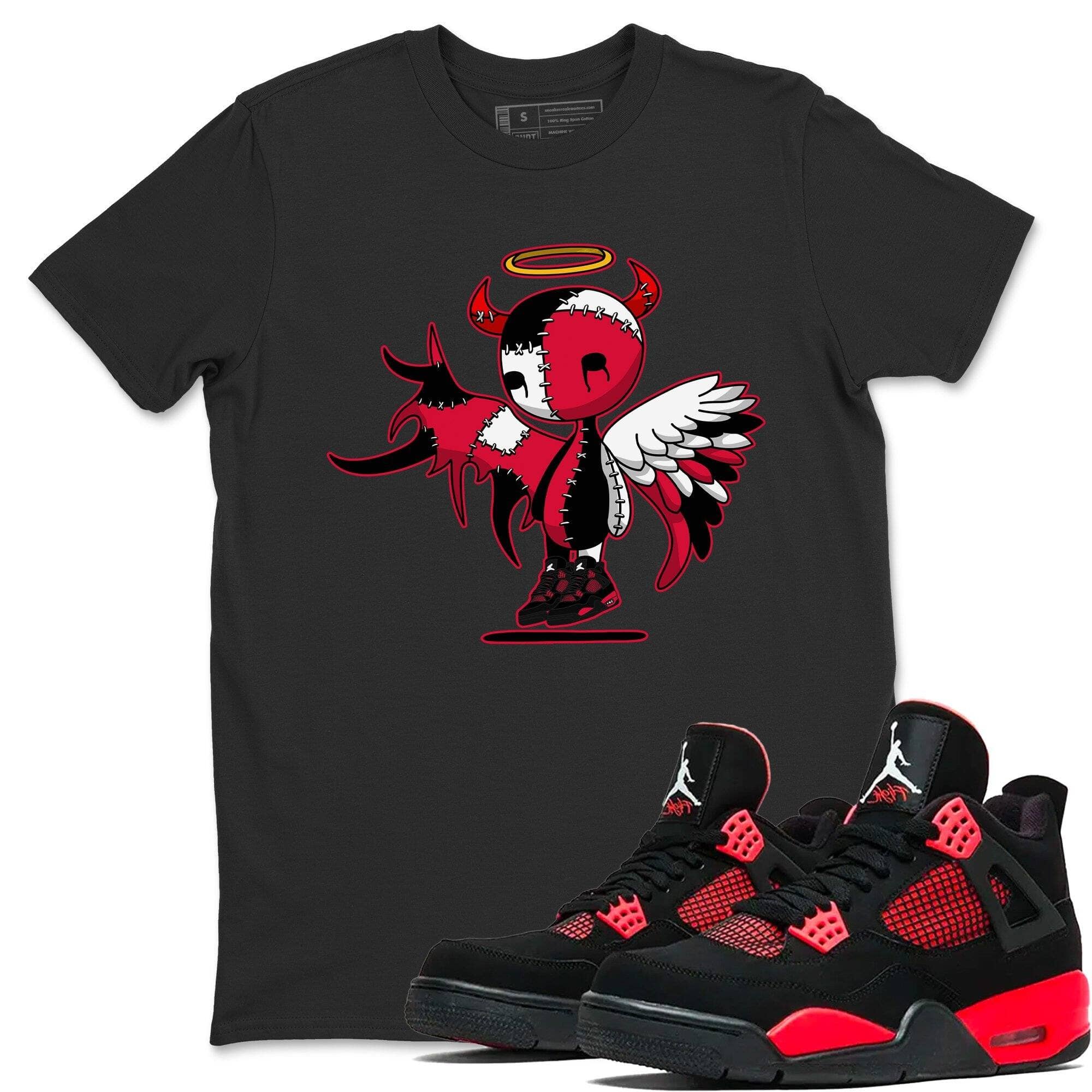 Jordan 4 Red Thunder Shirt To Match Jordans Devil Angel Sneaker Tees Jordan 4 Red Thunder Drip Gear Zone Sneaker Matching Clothing Unisex Shirts