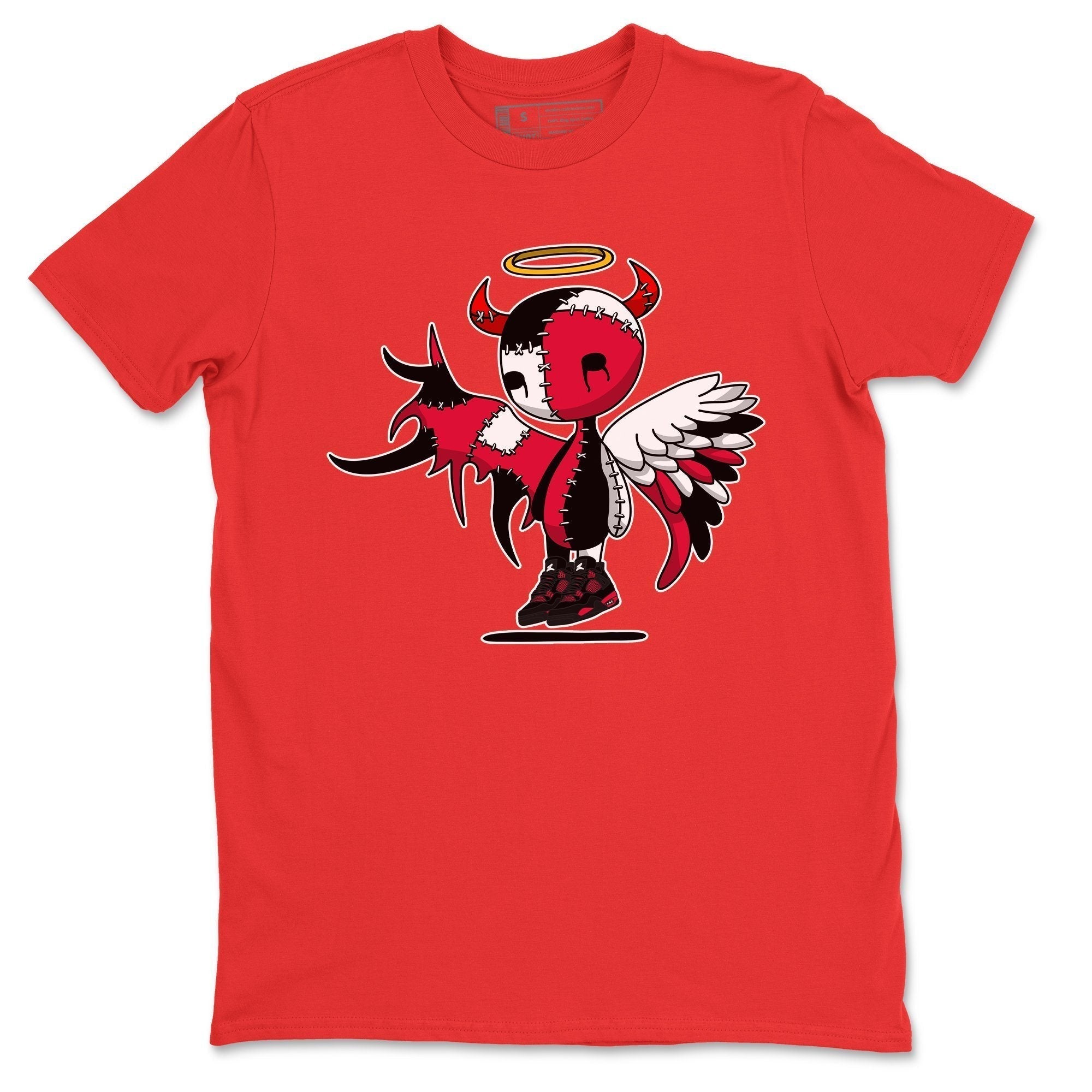 Jordan 4 Red Thunder Shirt To Match Jordans Devil Angel Sneaker Tees Jordan 4 Red Thunder Drip Gear Zone Sneaker Matching Clothing Unisex Shirts