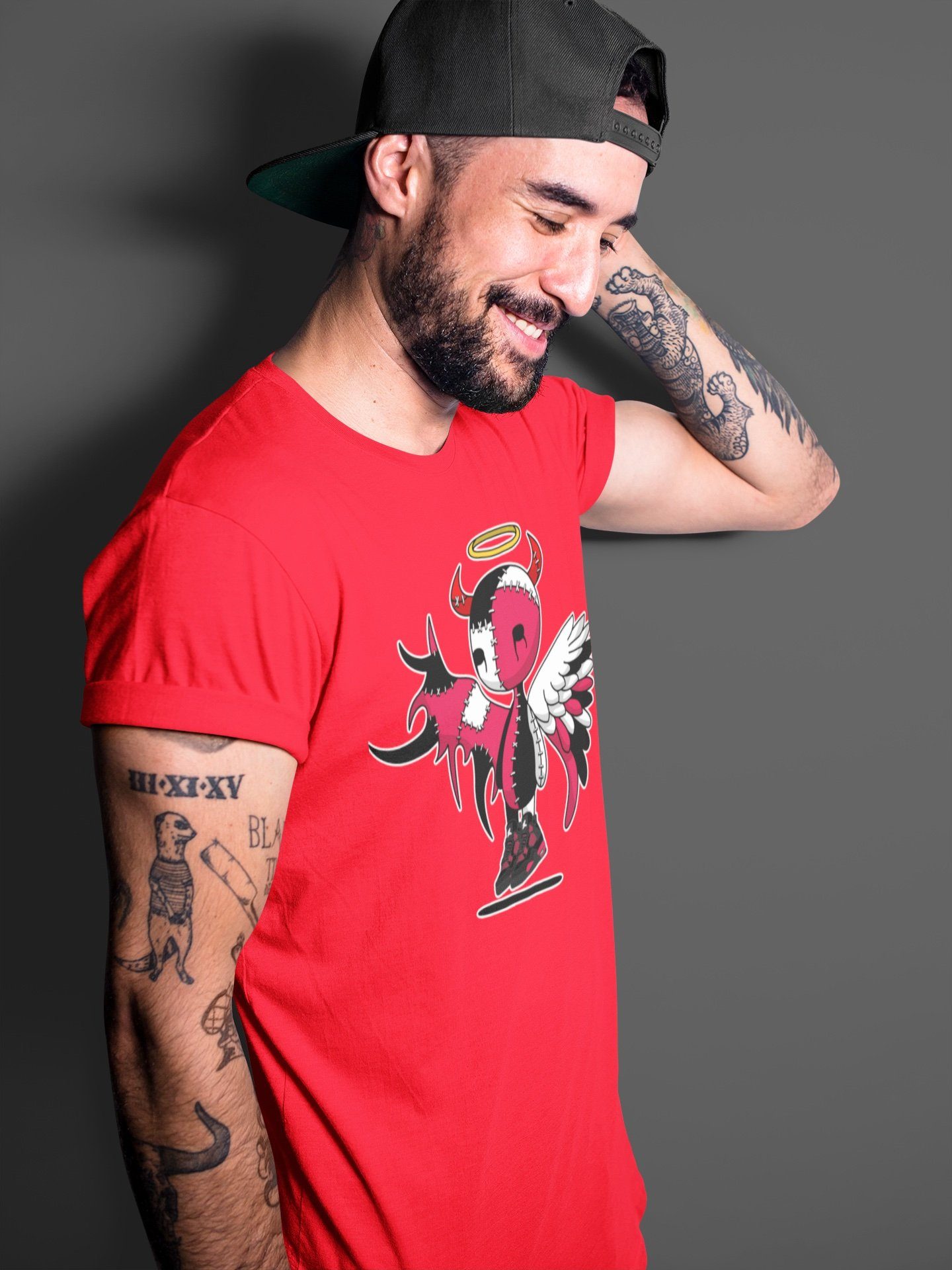 Jordan 4 Red Thunder Shirt To Match Jordans Devil Angel Sneaker Tees Jordan 4 Red Thunder Drip Gear Zone Sneaker Matching Clothing Unisex Shirts