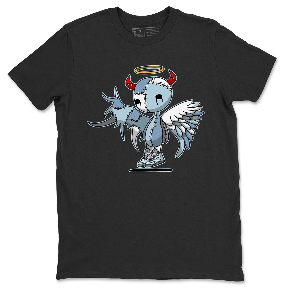 Jordan 5 Blue Bird Shirt To Match Jordans Devil Angel Sneaker Tees Jordan 5 Blue Bird Drip Gear Zone Sneaker Matching Clothing Unisex Shirts