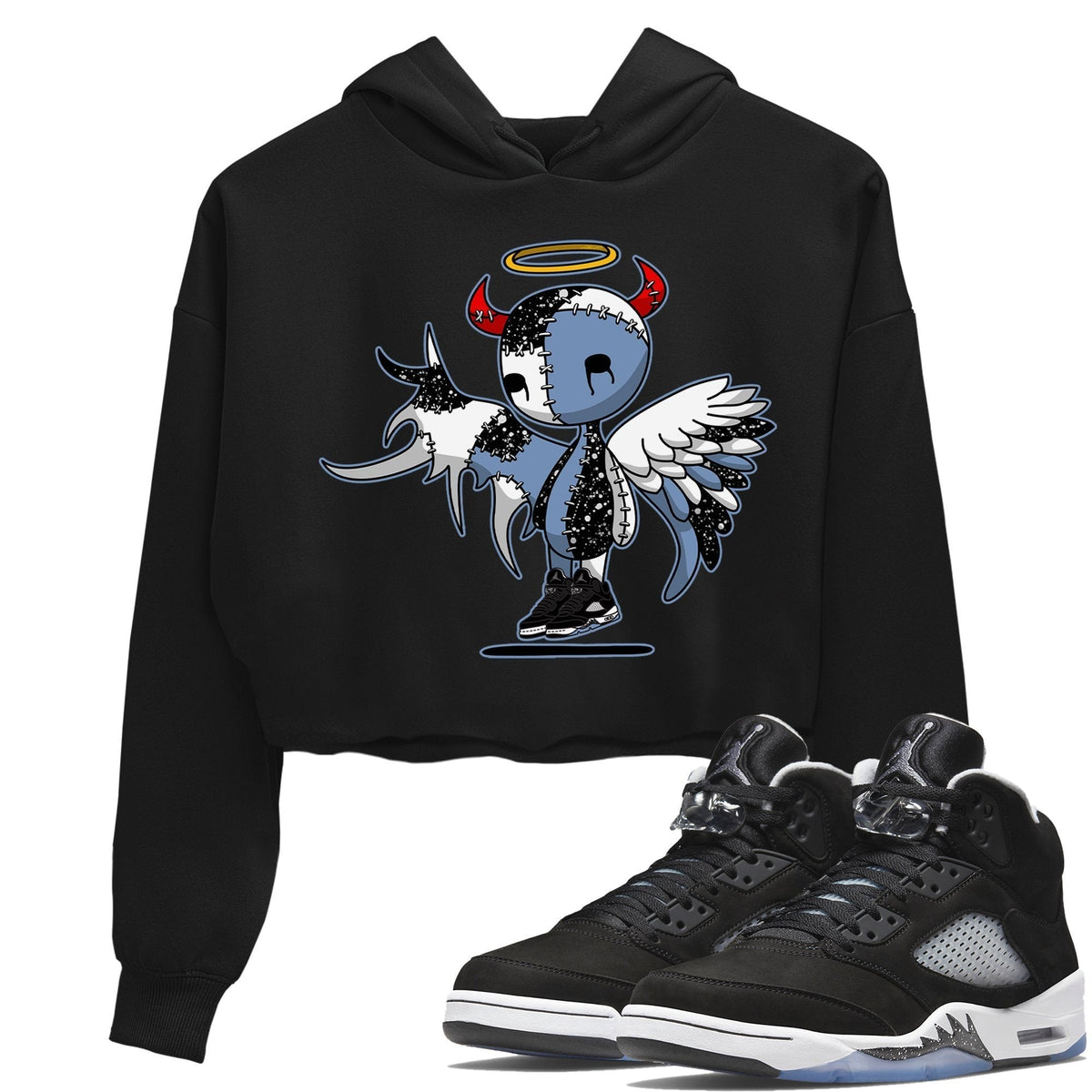 Jordan 5 Moonlight Sneaker Matching T-Shirt Devil Angel Sneaker Tees Jordan 5 Moonlight Sneaker Release Tees Women's Shirts