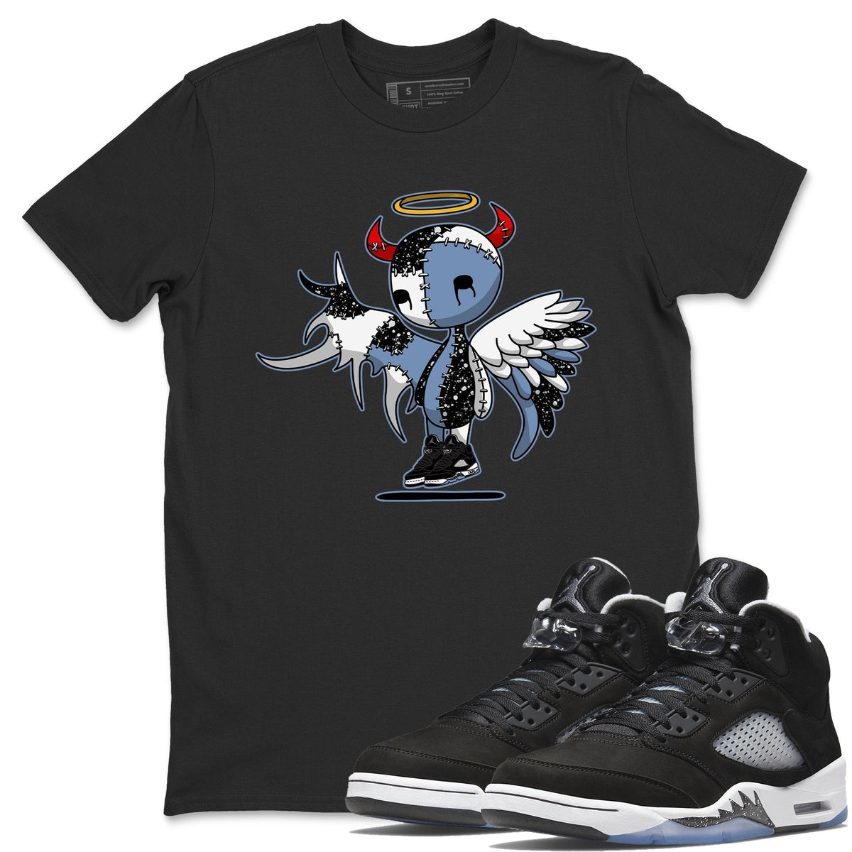 Jordan 5 Moonlight Shirt To Match Jordans Devil Angel Sneaker Tees Jordan 5 Moonlight Drip Gear Zone Sneaker Matching Clothing Unisex Shirts